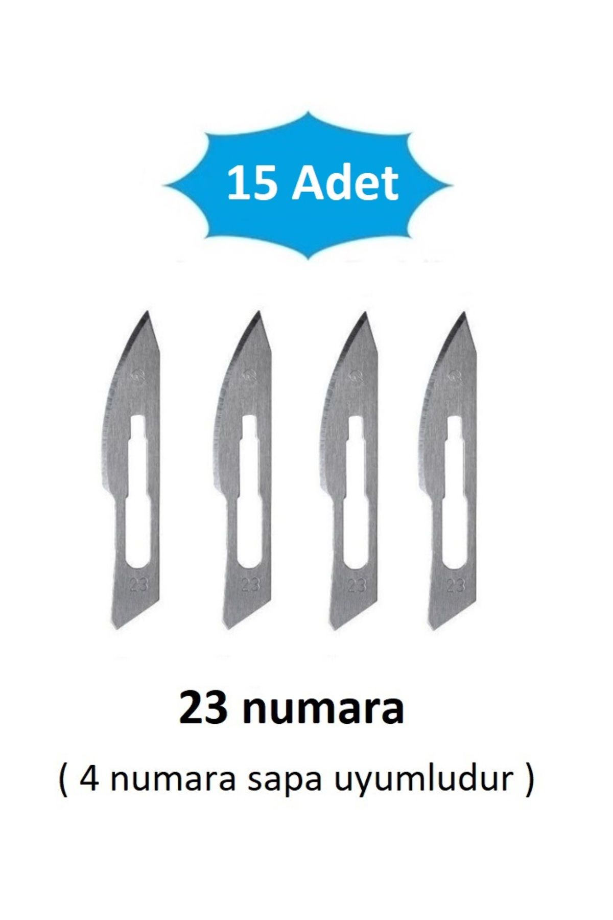 QBR Home 15li paket 23 numara Ahşap Heykel Oyma Sanat Yedek Bıçağı. Geçirmeli Tip ( 4 numara sapa uyumlu )