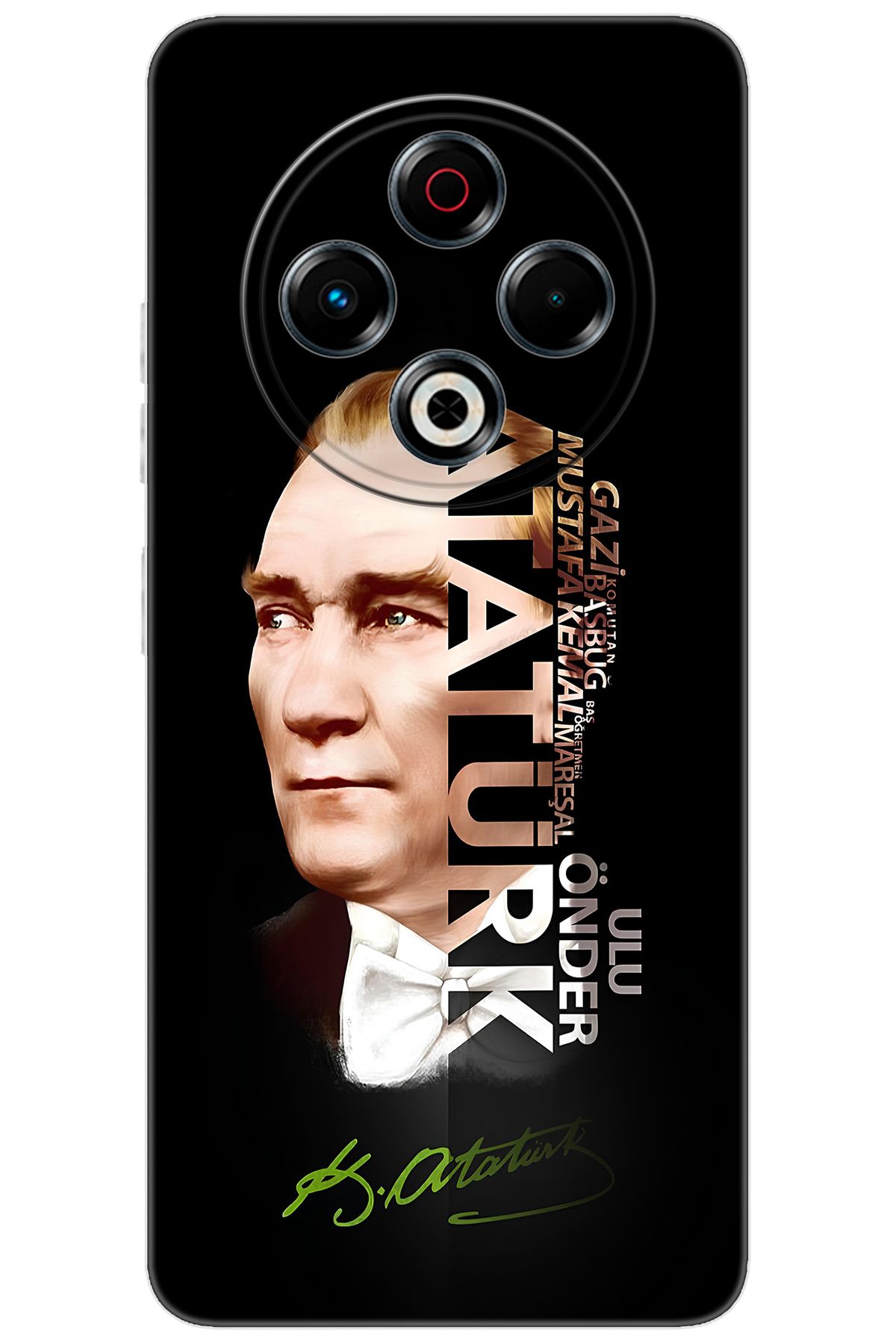 TECNO Spark 30 (KL6) Uyumlu Kılıf Desen Baskılı Silikon Atatürk STK:681 CP-Mxemmuj