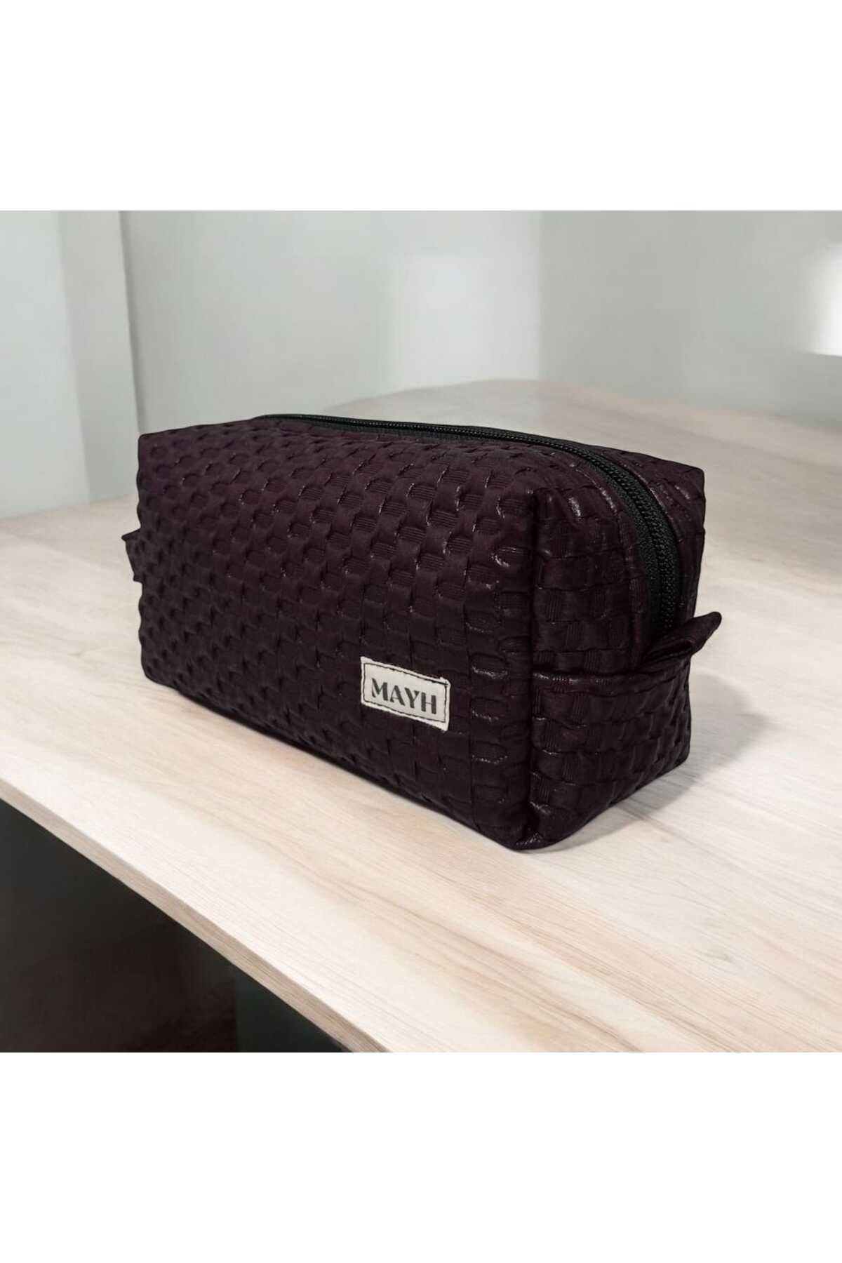 MAYH mayhb kahve desenli makyaj çantası - Makeup Bag - Bakım Seyahat Kozmetik Çantası