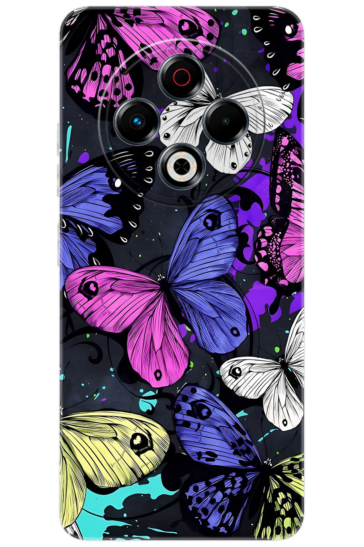 TECNO Spark 30 (KL6) Uyumlu Kılıf Desen Baskılı Silikon Kalp Yapan Kelebek STK:651 CP-KOFqUhH