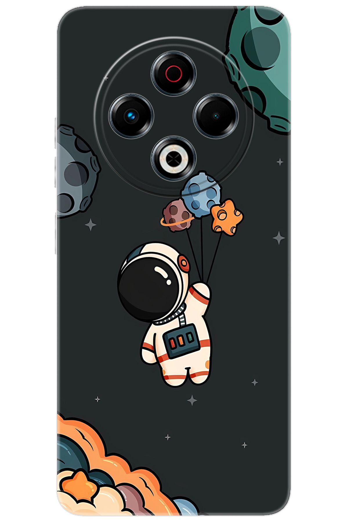 TECNO Spark 30 (KL6) Uyumlu Kılıf Desen Baskılı Silikon Astronot STK:628 CP-8jUpVtG