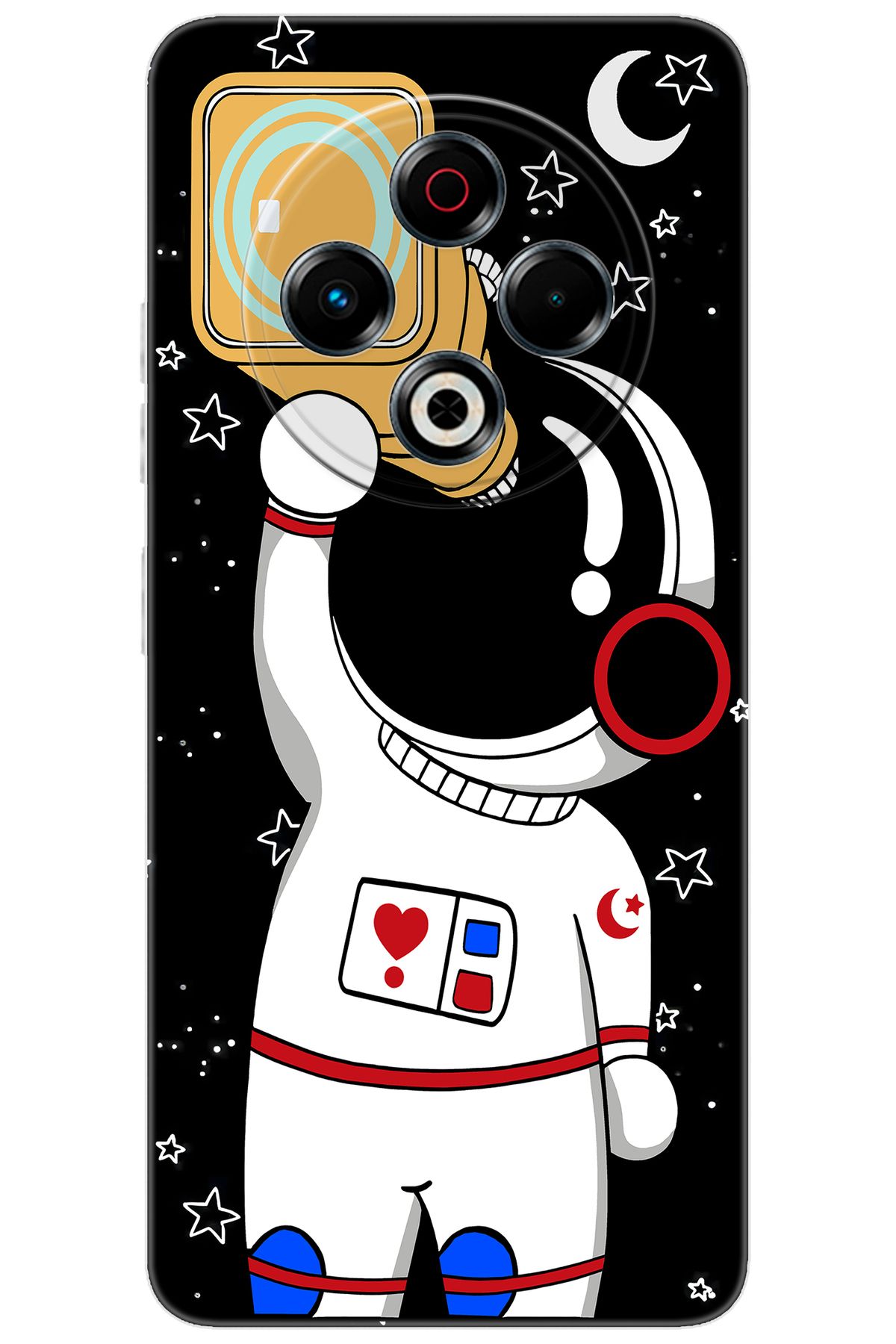 TECNO Spark 30 (KL6) Uyumlu Kılıf Desen Baskılı Silikon Sevimli Astronot Serisi STK:100 CP-FKIBlaj