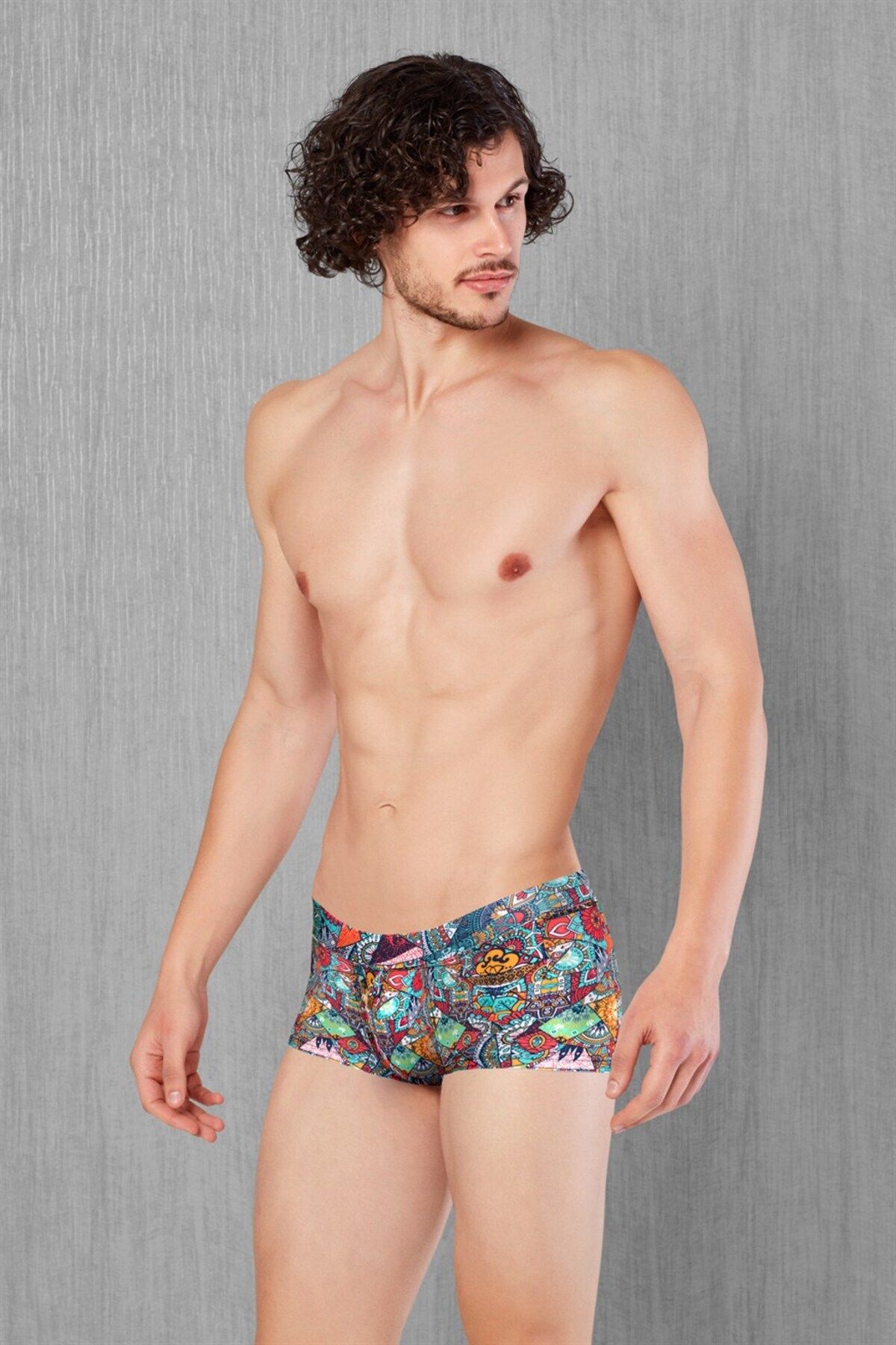 inkasole Erkek Modal Çok Renkli Baskılı Torbalı Mini Paça Boxer 1707