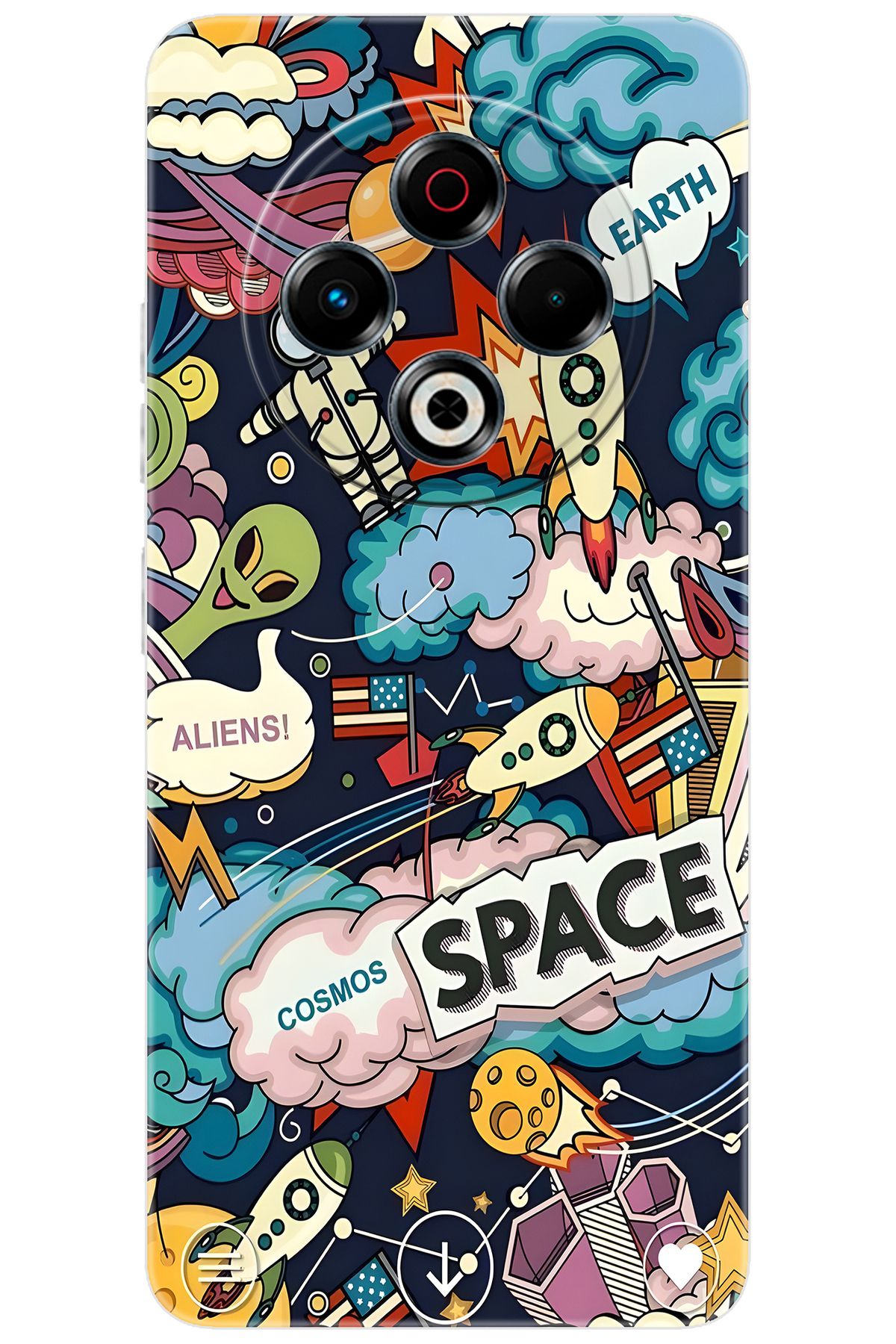 TECNO Spark 30 (KL6) Uyumlu Kılıf Desen Baskılı Silikon Space STK:633 CP-1GXiQEu