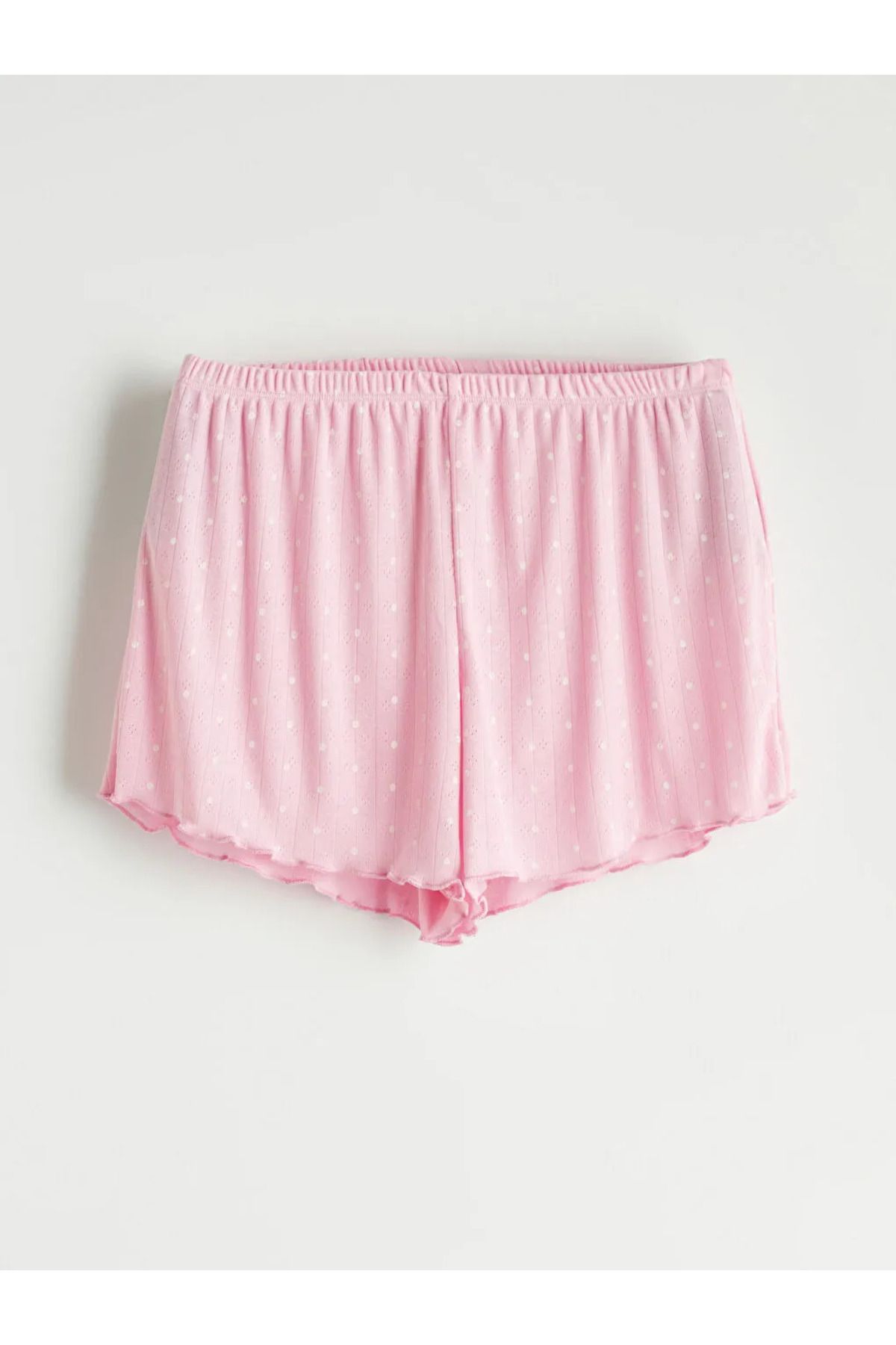 LC Waikiki LCW Young Pembe Beli Lastikli Puantiyeli Kadın Şort Pijama Altı