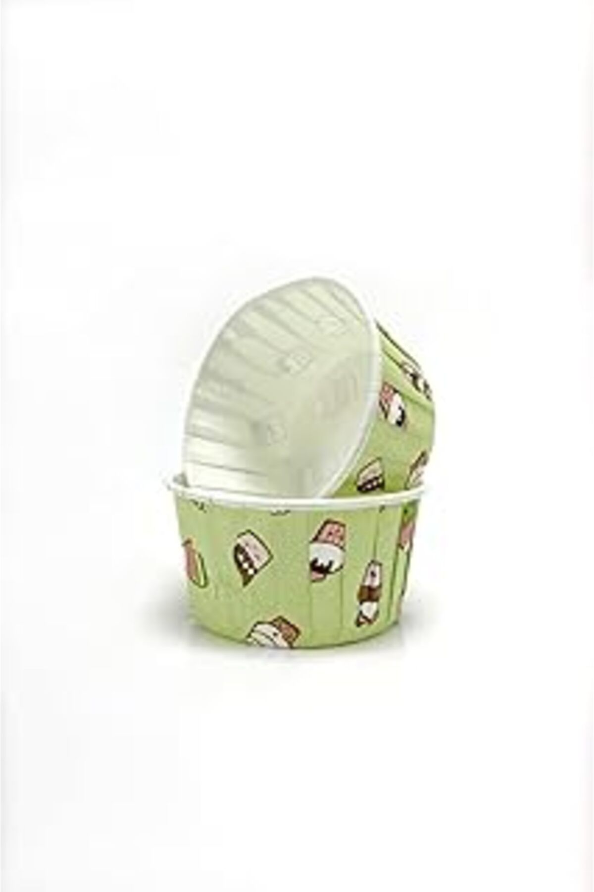 Mu Art Trend Hediye Sepeti 50'Li Büyük Boy Xl Mint Yeşili Dondurma Desenli Muffin Kek Kalıbı Cupcake Kapsü