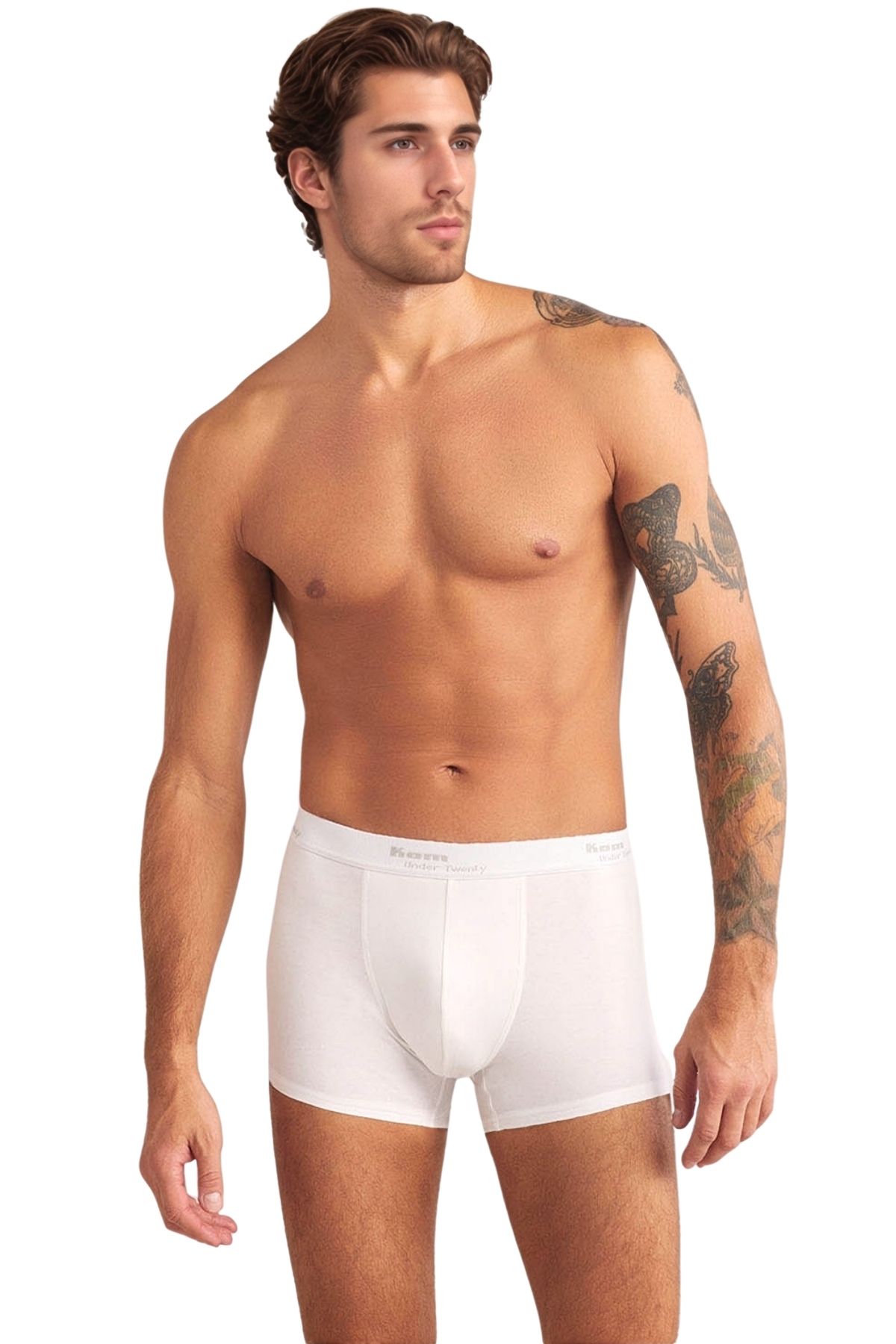 Kom Erkek Pamuklu Modal Lastikli Bel Dar Paça 2'li Boxer