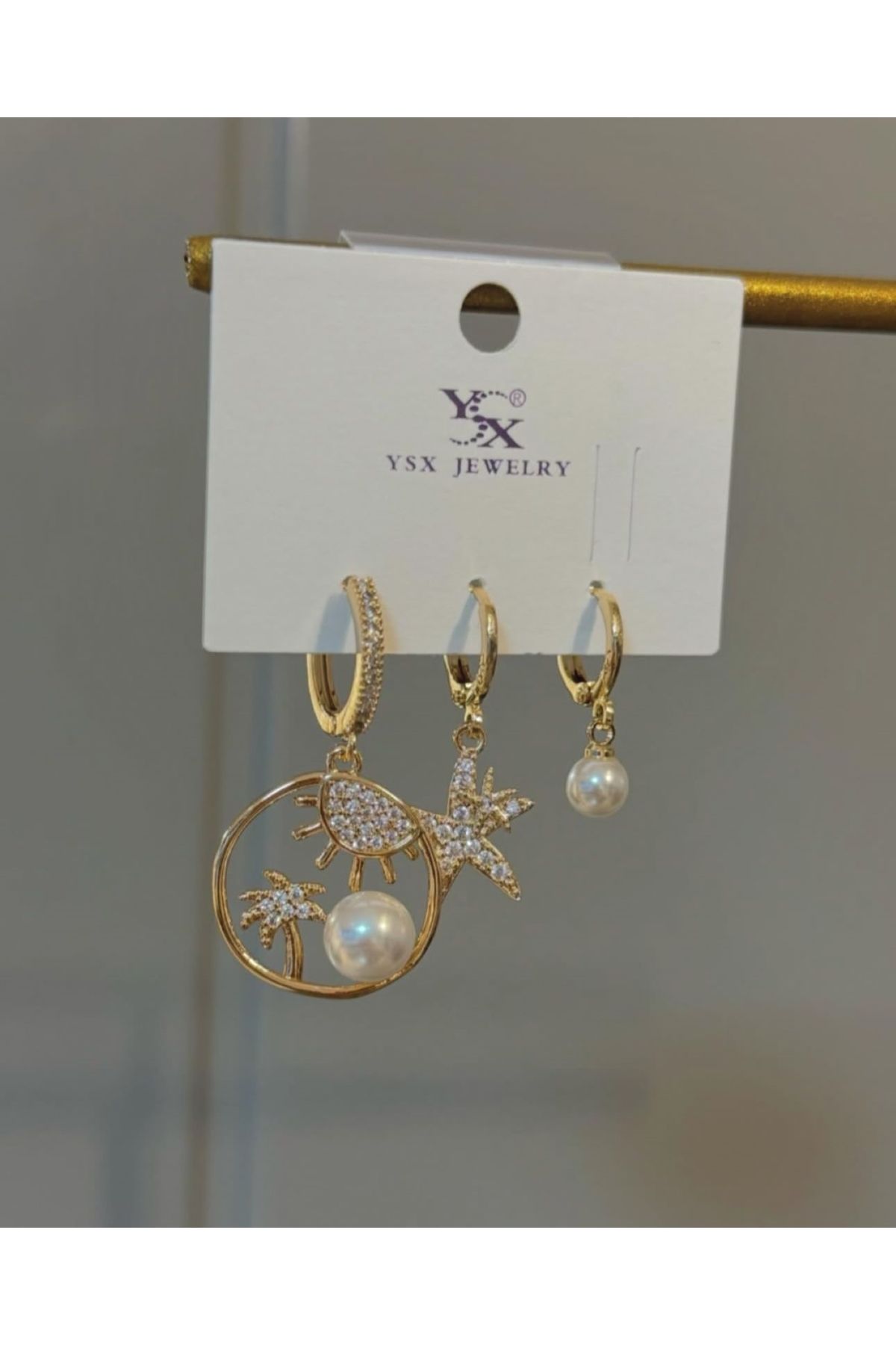 İD ACCESSORİES Zirkon Taşlı Küpe