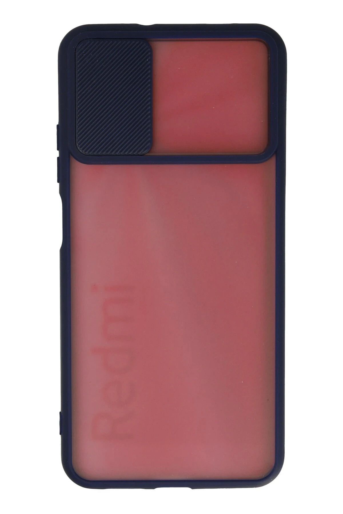 NewFace Xiaomi Redmi 9T Kılıf Palm Buzlu Kamera Sürgülü Silikon - Lacivert SVLRS