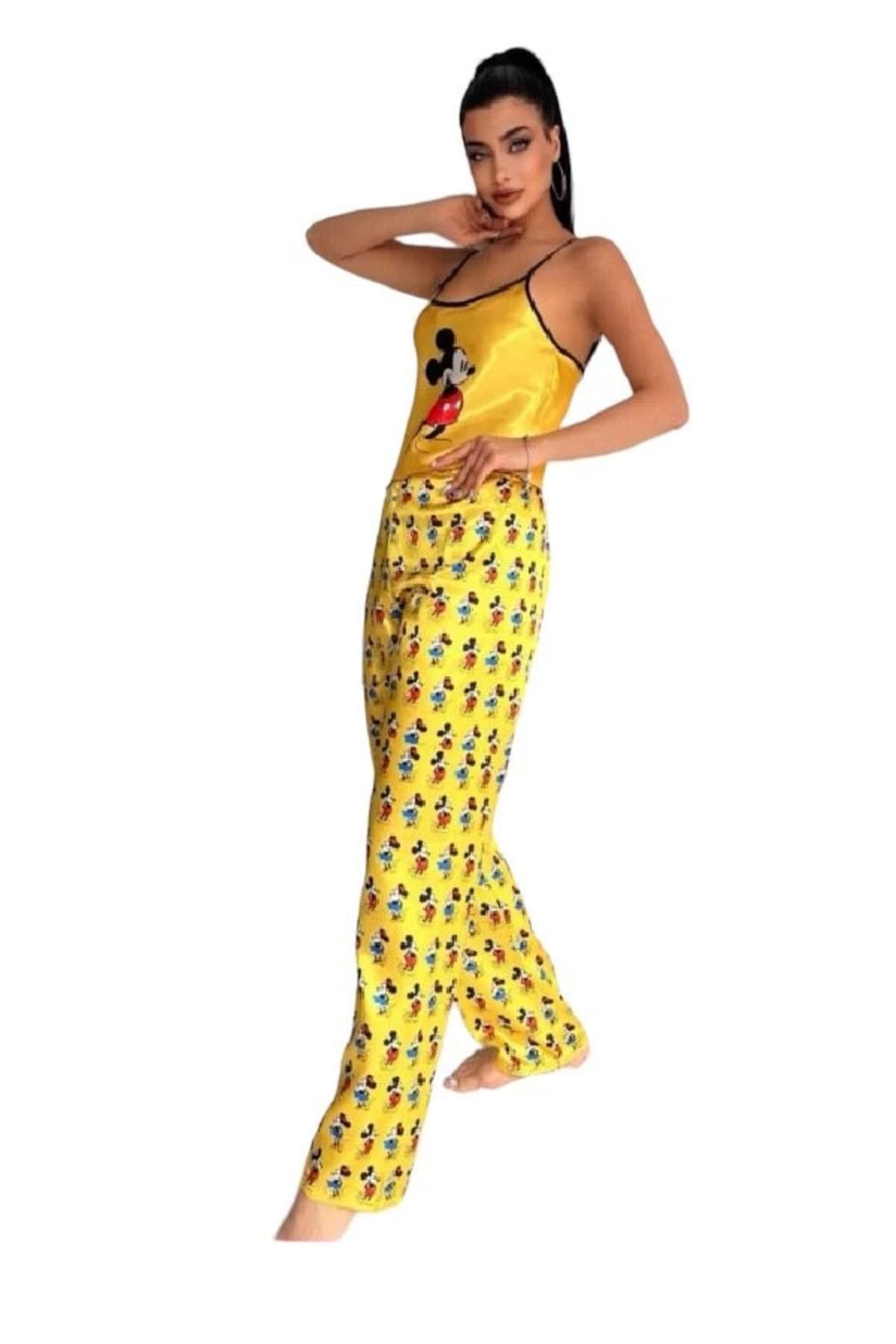 FTT SHOPPING MARKET Azze Victoria Secret 8027 Kadın Saten Askılı Pijama Takım