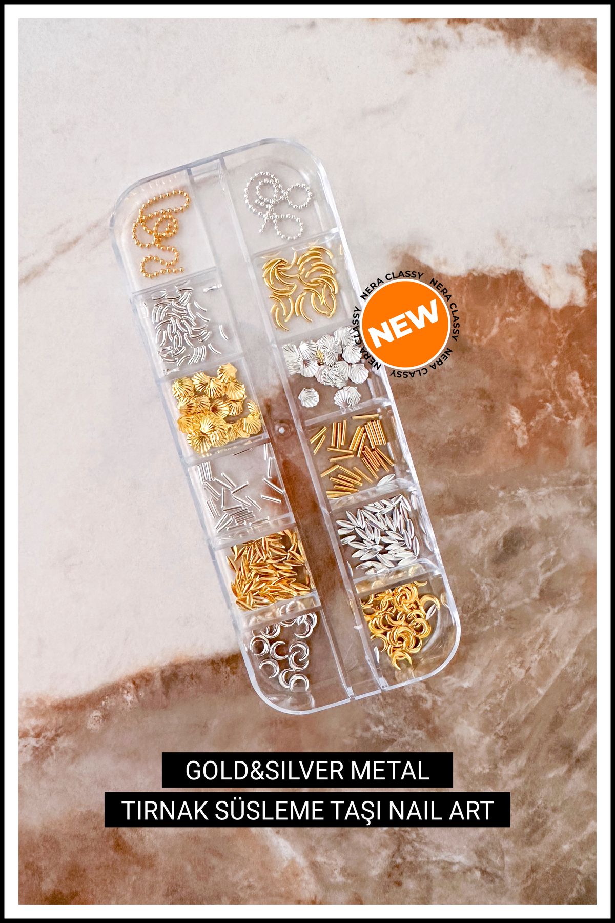 Nera Classy Metal Charm Tırnak Yüz Ve Göz Süsleme Taşı Seti, Nail Art Set, Charm Takma Tırnak Aksesuarları