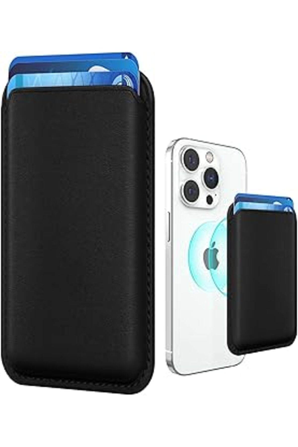 Mu Art Babilden Apple Iphone Ile Uyumlu Magsafe Özellikli Deri Cüzdan Iphone 15 Pro Max/15 Plus/15 Pro/15,