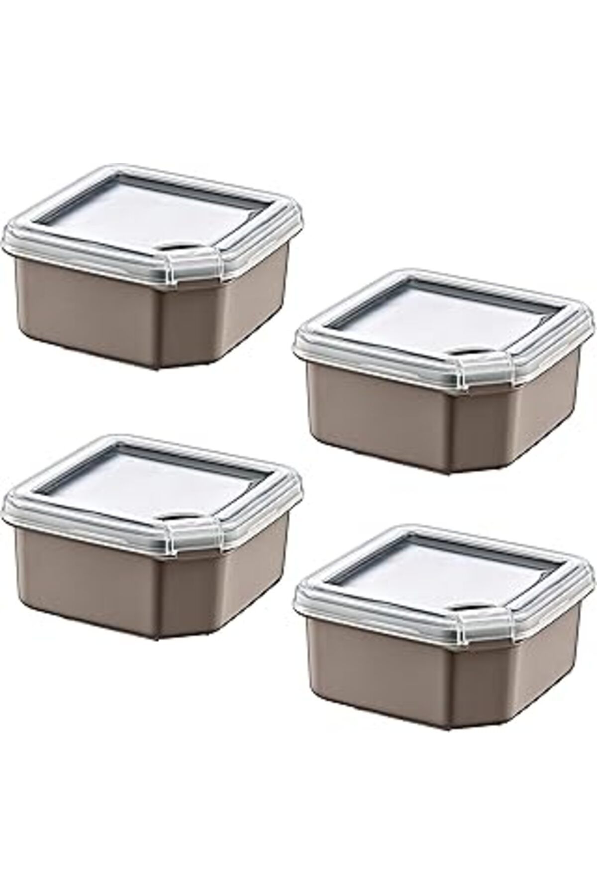 Mu Art Smartware 4'Lü Q-Box Saklama Kabı Terra 350 Ml - Bej, Çok Amaçlı Saklama Kabı
