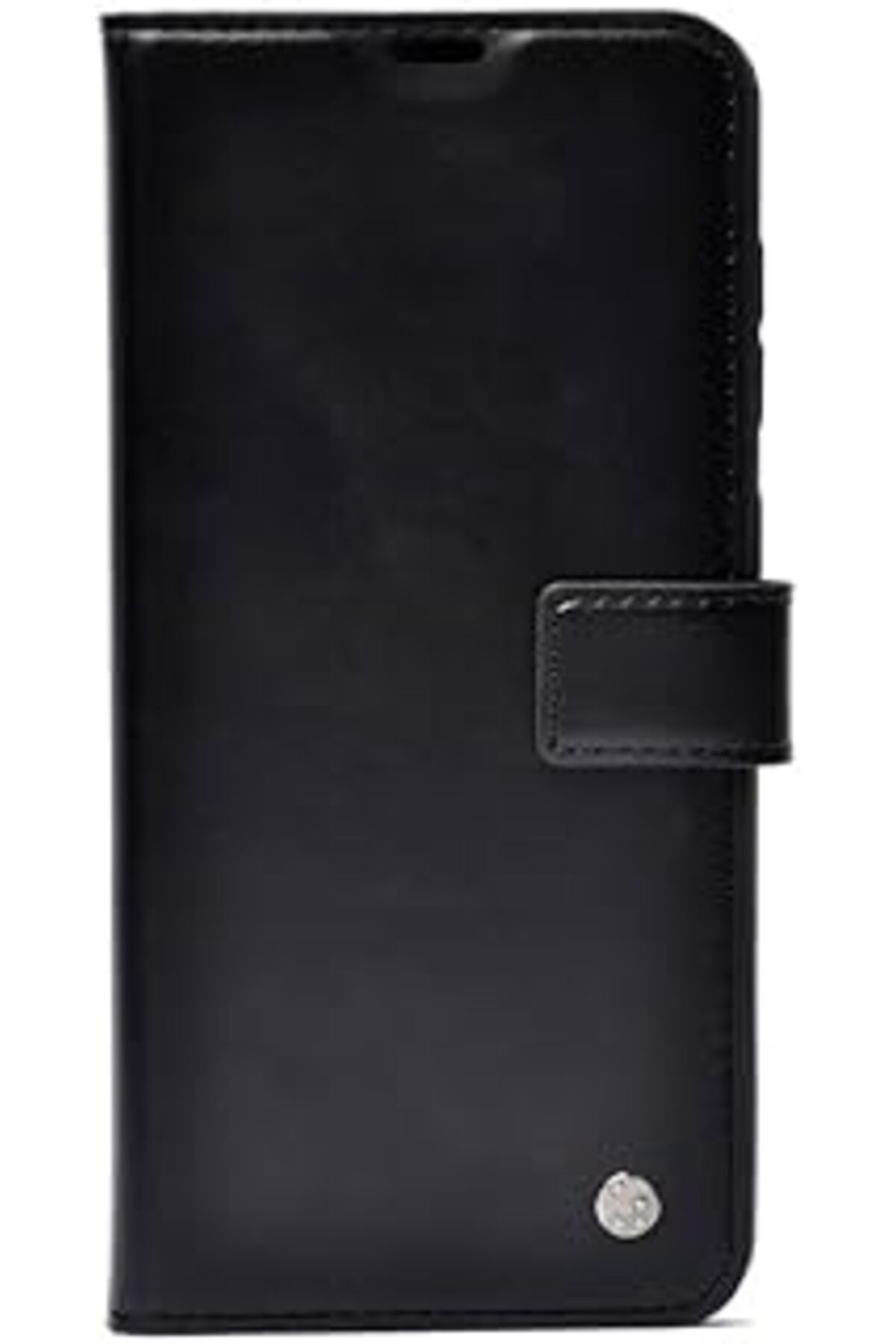 Mu Art İle Uyumlu Iphone 15 Kılıf Kar Deluxe Kapaklı Kılıf Siyah