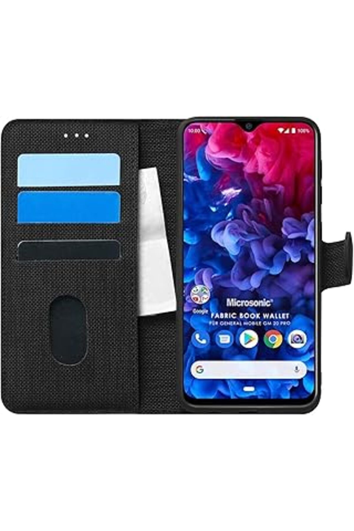 Mu Art Microsonic General Mobile Gm 20 Pro Için Kılıf Fabric Book Wallet Siyah [gm 20 Pro Ile Uyumlu Kılıf