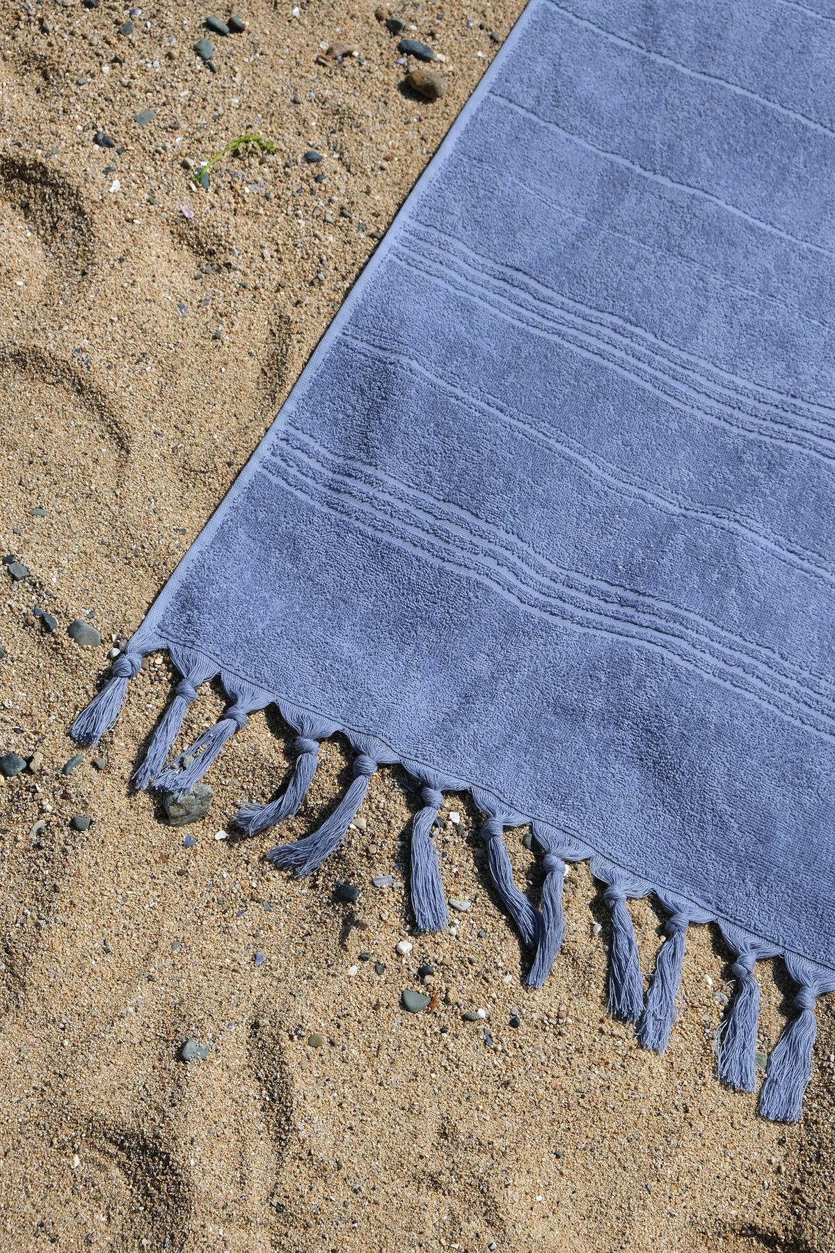 the ramify-Coastline Double Sided Curl 100X180 cm Unpainted 100% Organic Cotton Fringed Beach Towel 3