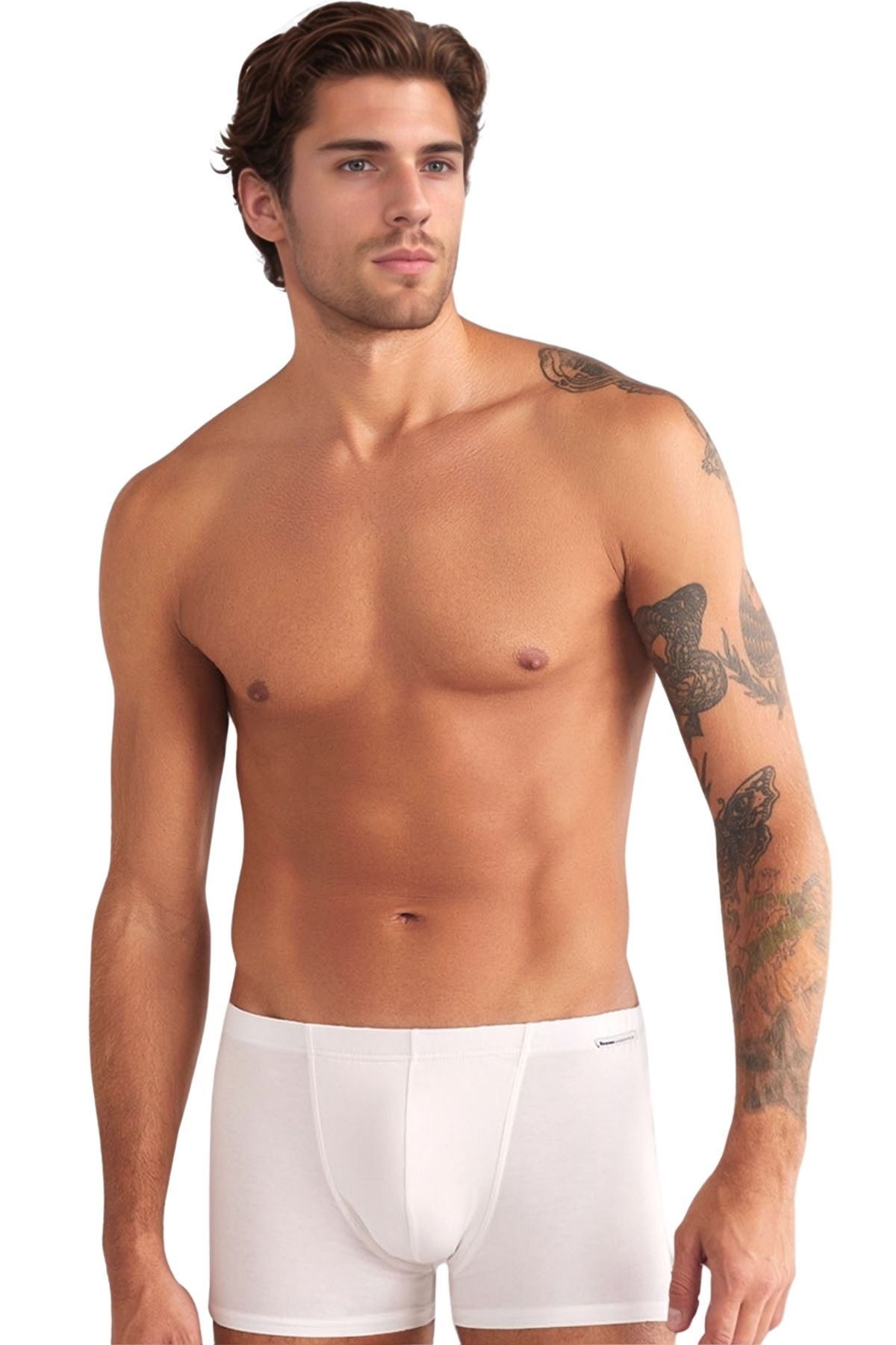 Kom Erkek Pamuklu Modal Çift Kat Ön Jile & Dar Paça 3'lü Boxer