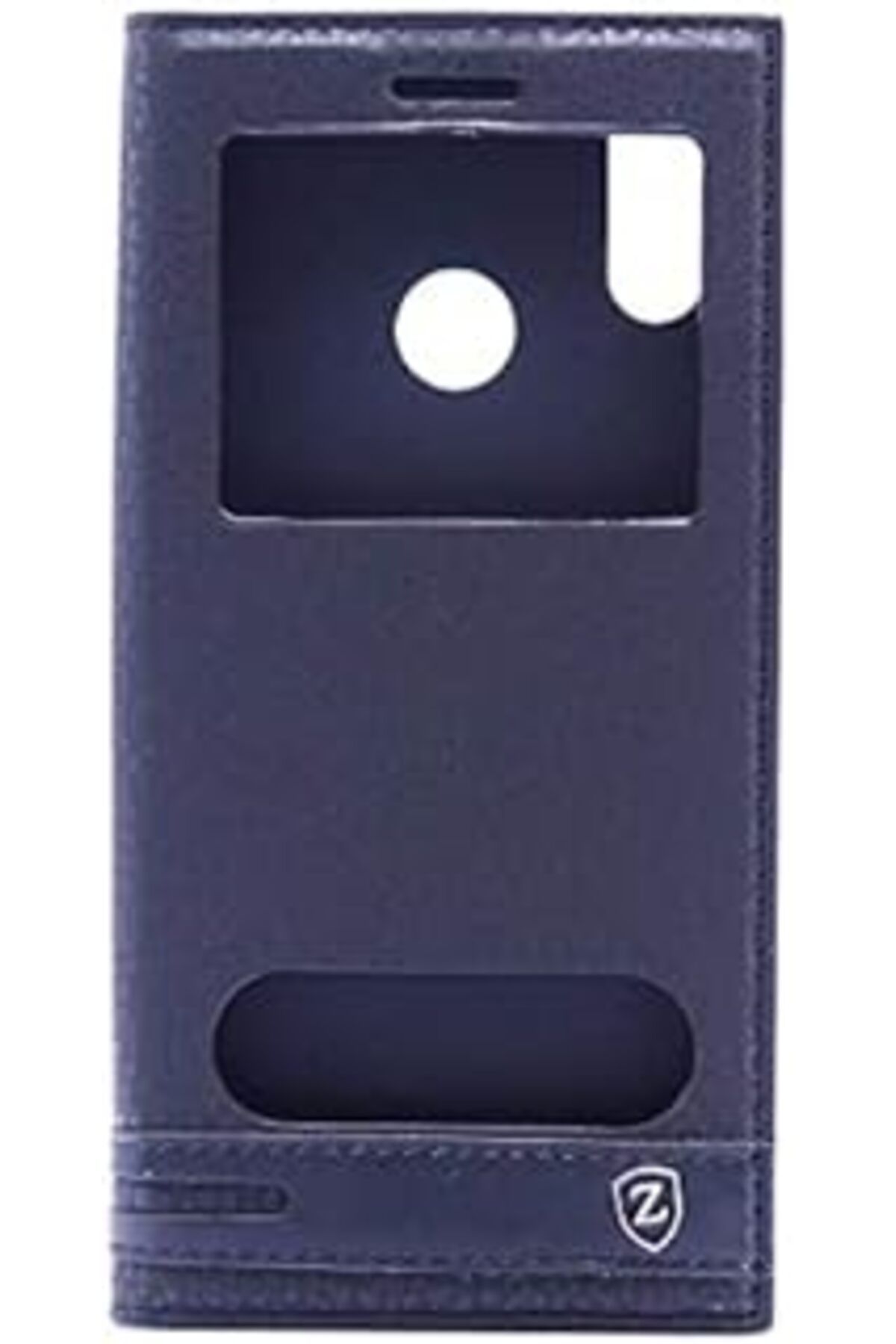 Mu Art Ehr. Huawei P20 Lite Uyumlu Pencereli Kapaklı Kılıf (Siyah)