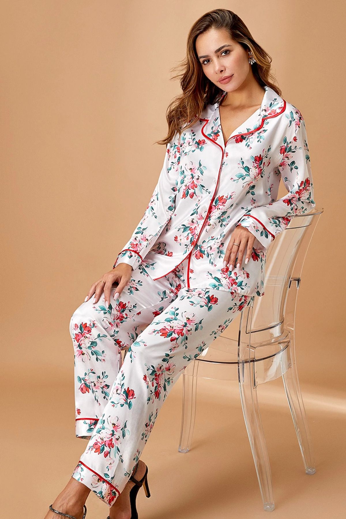 FTT SHOPPING MARKET Azze 5654 Saten Pijama Takımı