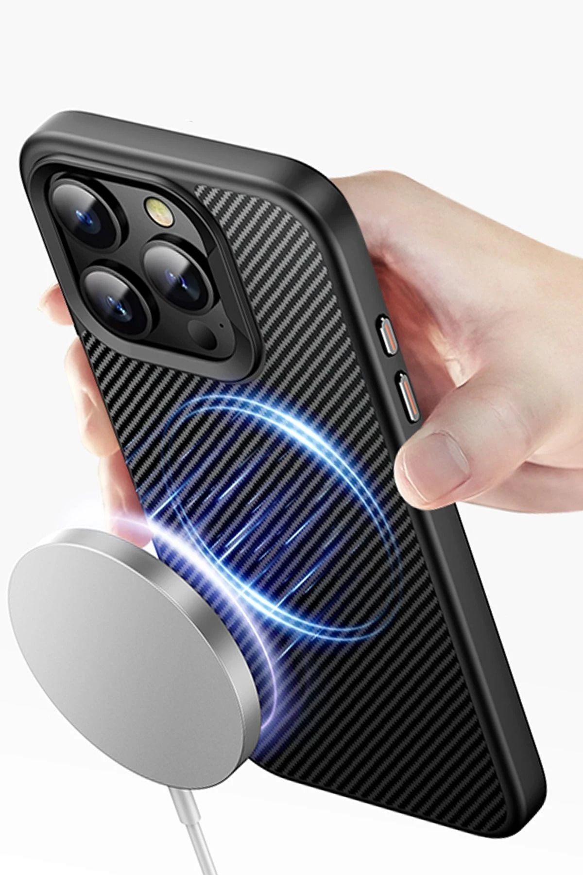 Joko iPhone 15 Pro Max Dart Karbon Magsafe Kapak - Siyah FLKRY