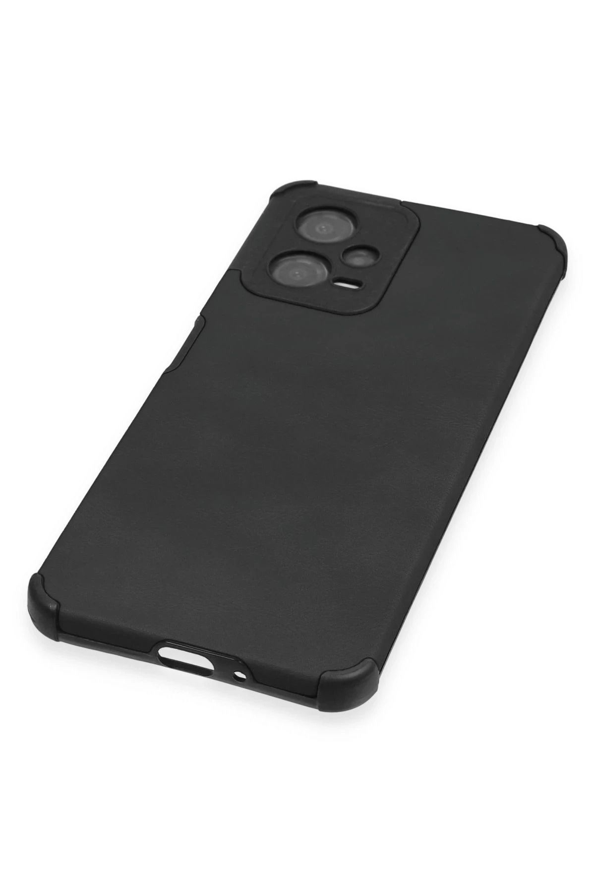 NewFace Xiaomi Redmi Note 12 5G Kılıf Loop Deri Silikon - Siyah FLKRY
