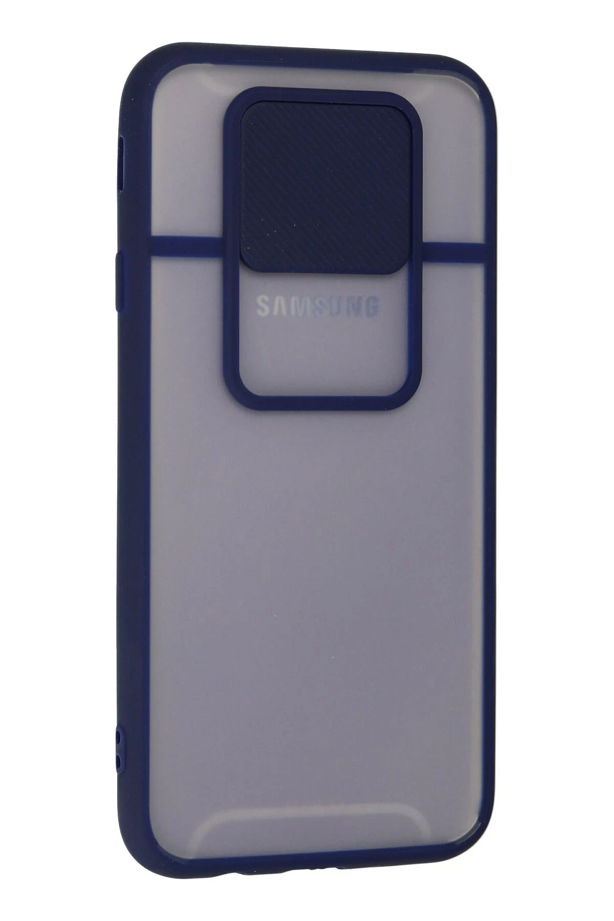 NewFace Samsung Galaxy J7 Pro / J730 Kılıf Palm Buzlu Kamera Sürgülü Silikon - Lacivert FLKRY