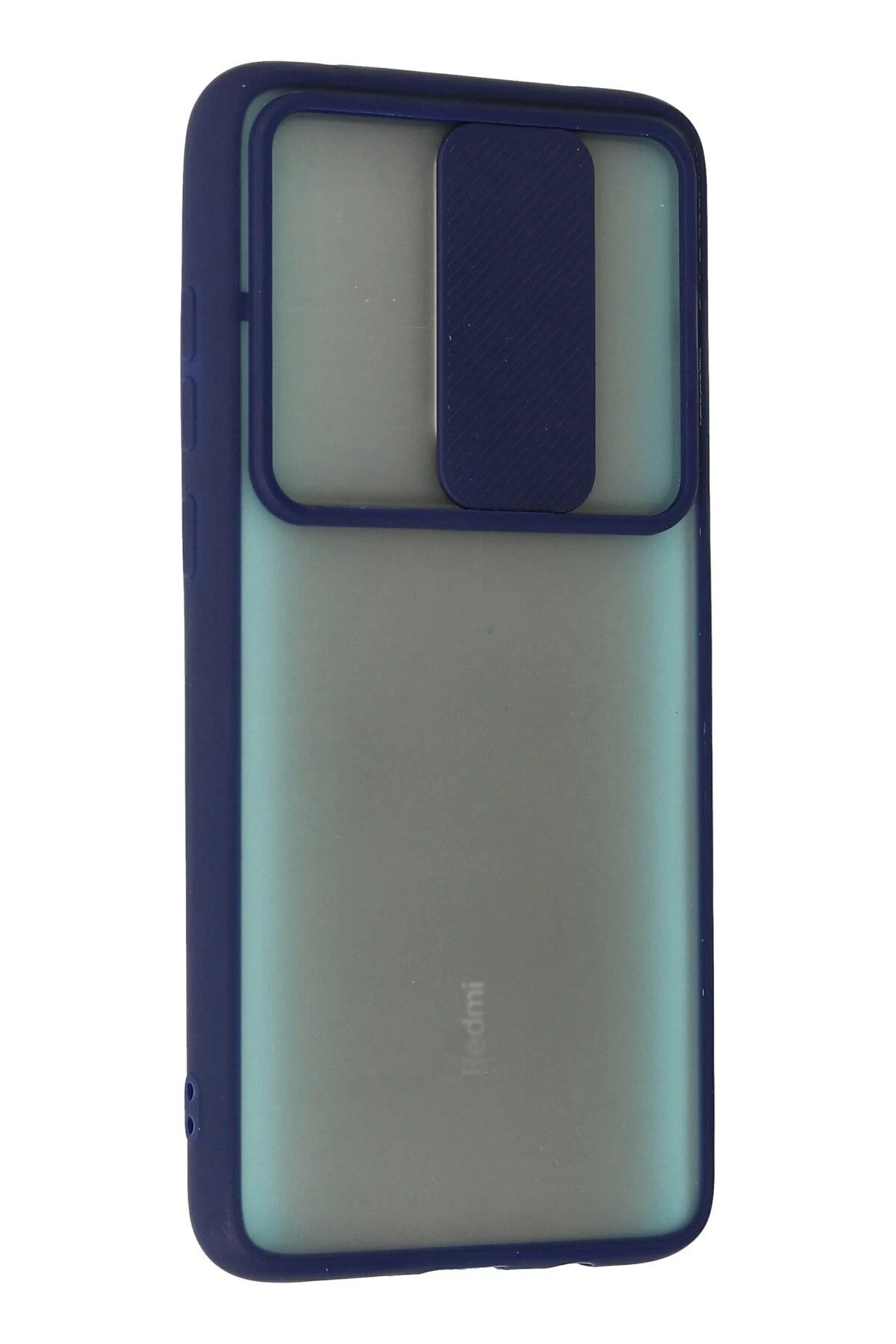 NewFace Xiaomi Redmi Note 8 Pro Kılıf Palm Buzlu Kamera Sürgülü Silikon - Lacivert FLKRY
