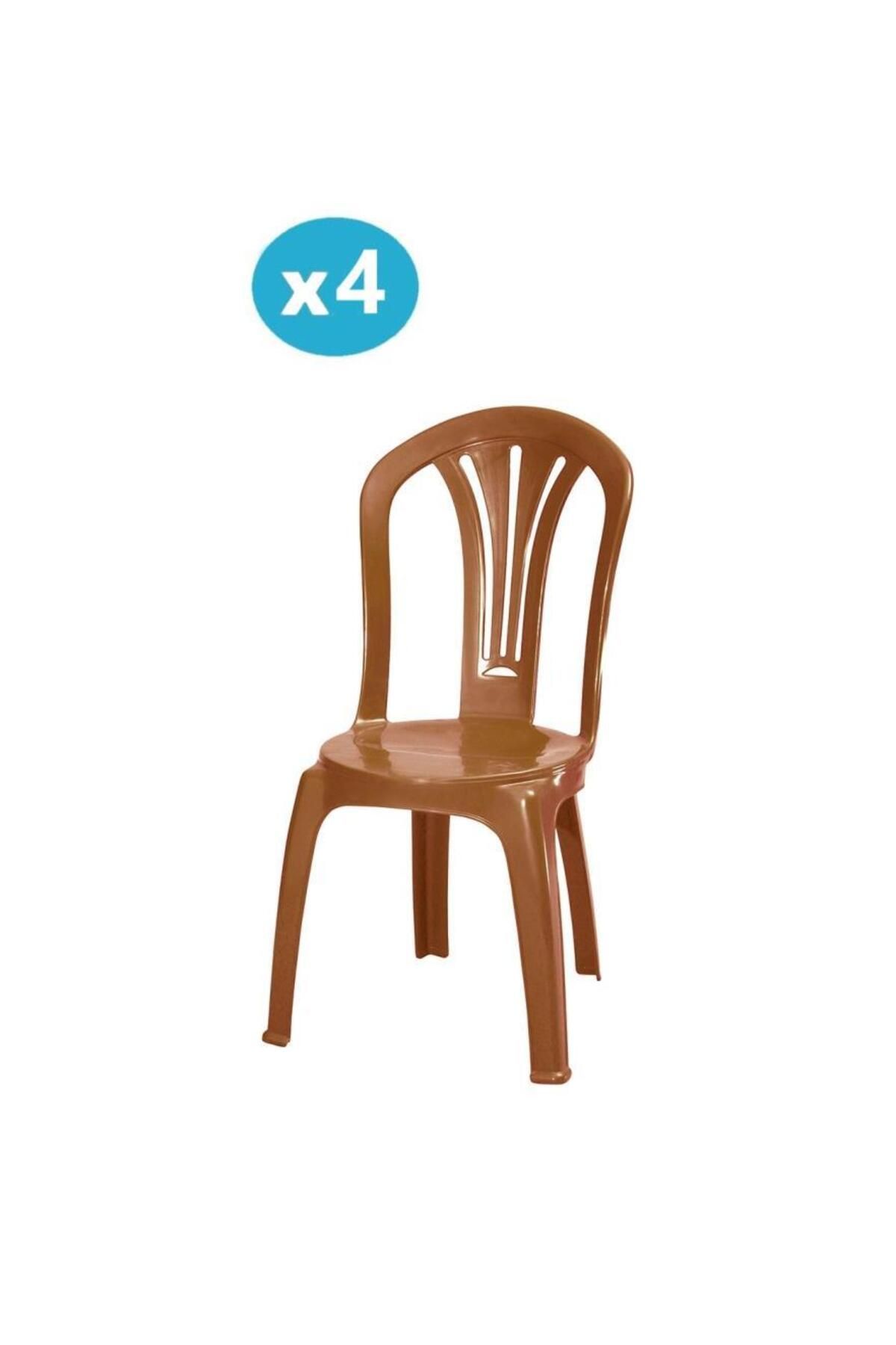 Omnipazar Mt-gf193 Foglia Plastik Bahçe Balkon Sandalye 4'lü Set