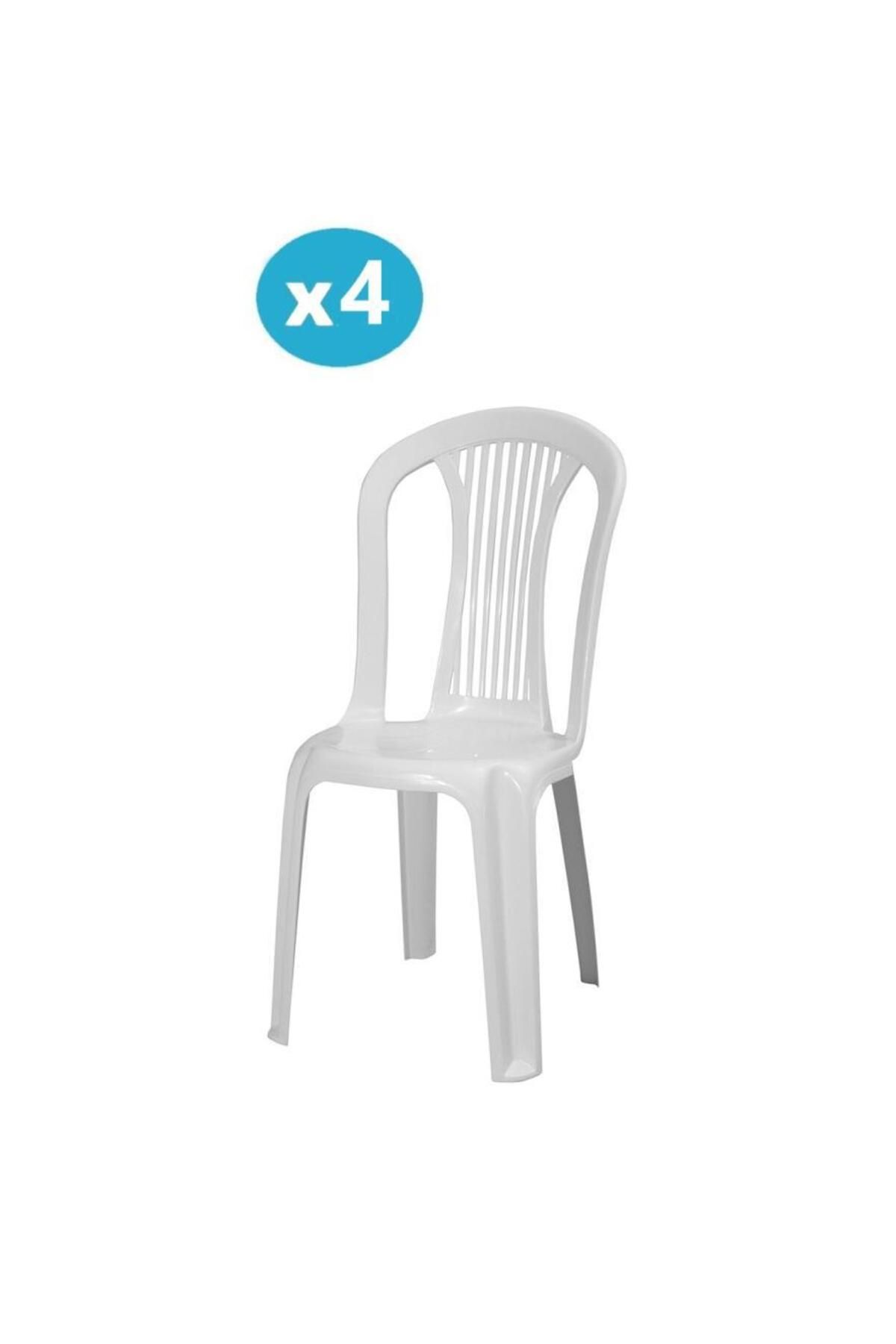 Omnipazar Mt-gf187 Agosto Plastik Bahçe Balkon Sandalye 4'lü Set