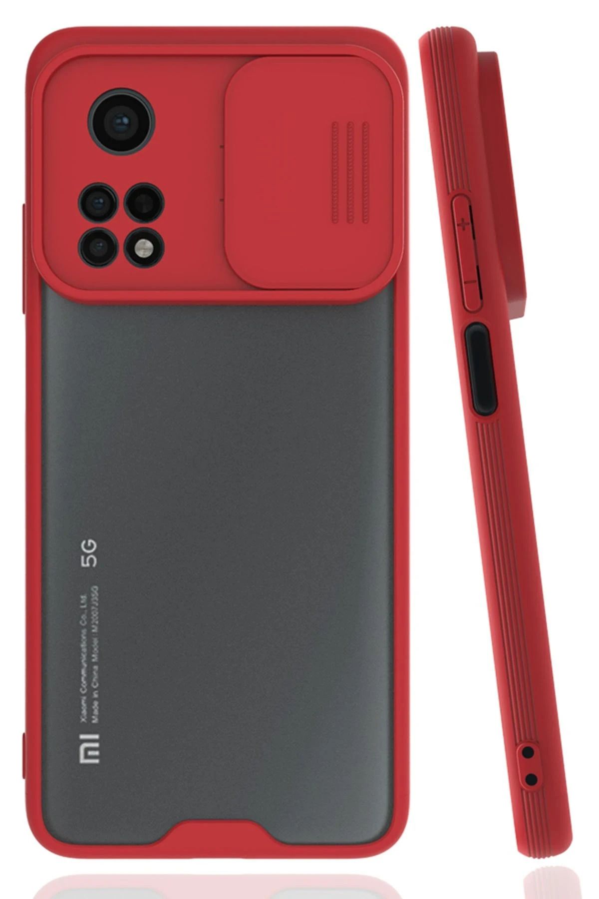 NewFace Xiaomi Mi 10T Pro Kılıf Platin Kamera Koruma Silikon - Kırmızı SVLRS