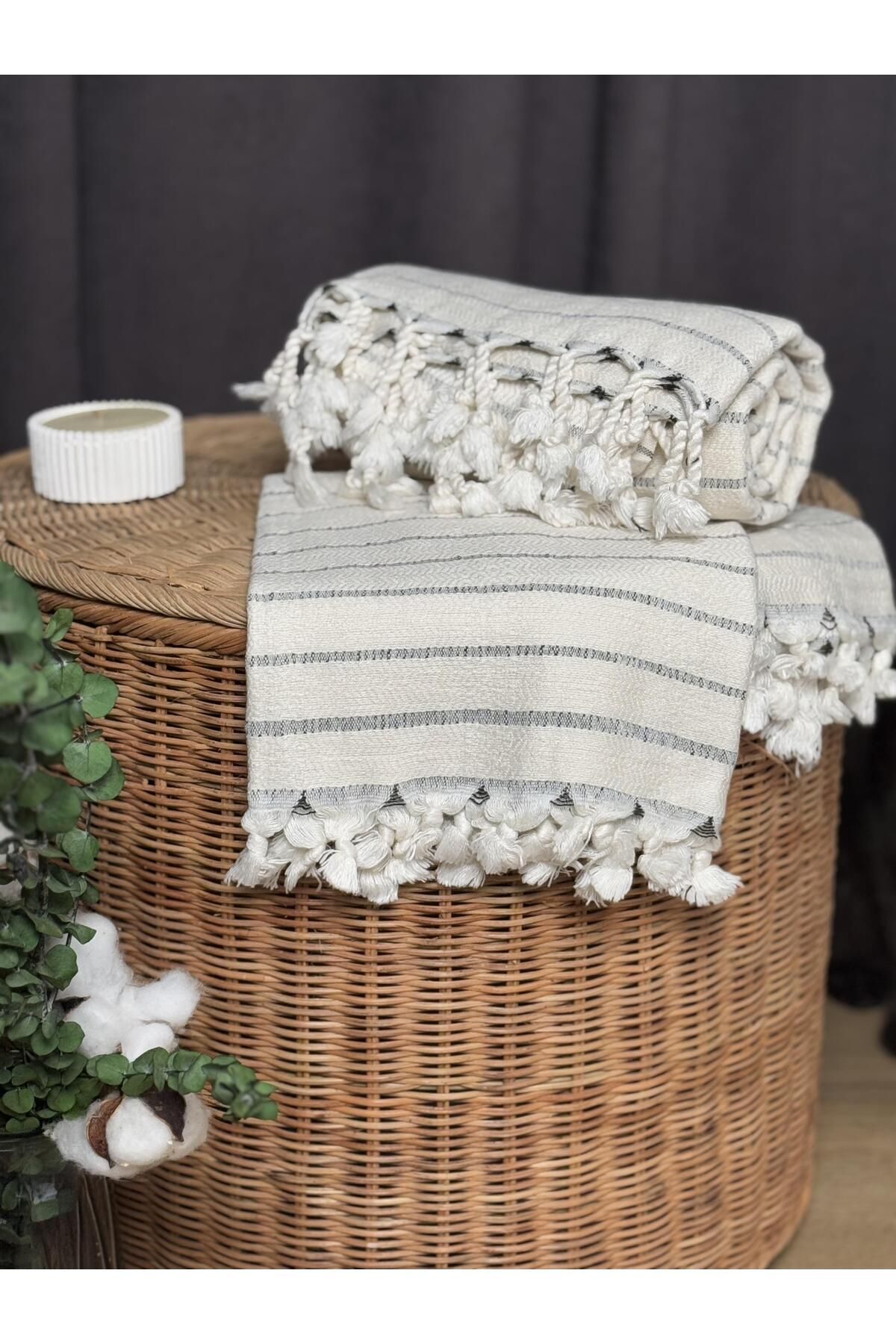Home Peştemal Takımı %50 Bambu %50 Pamuk Siyah