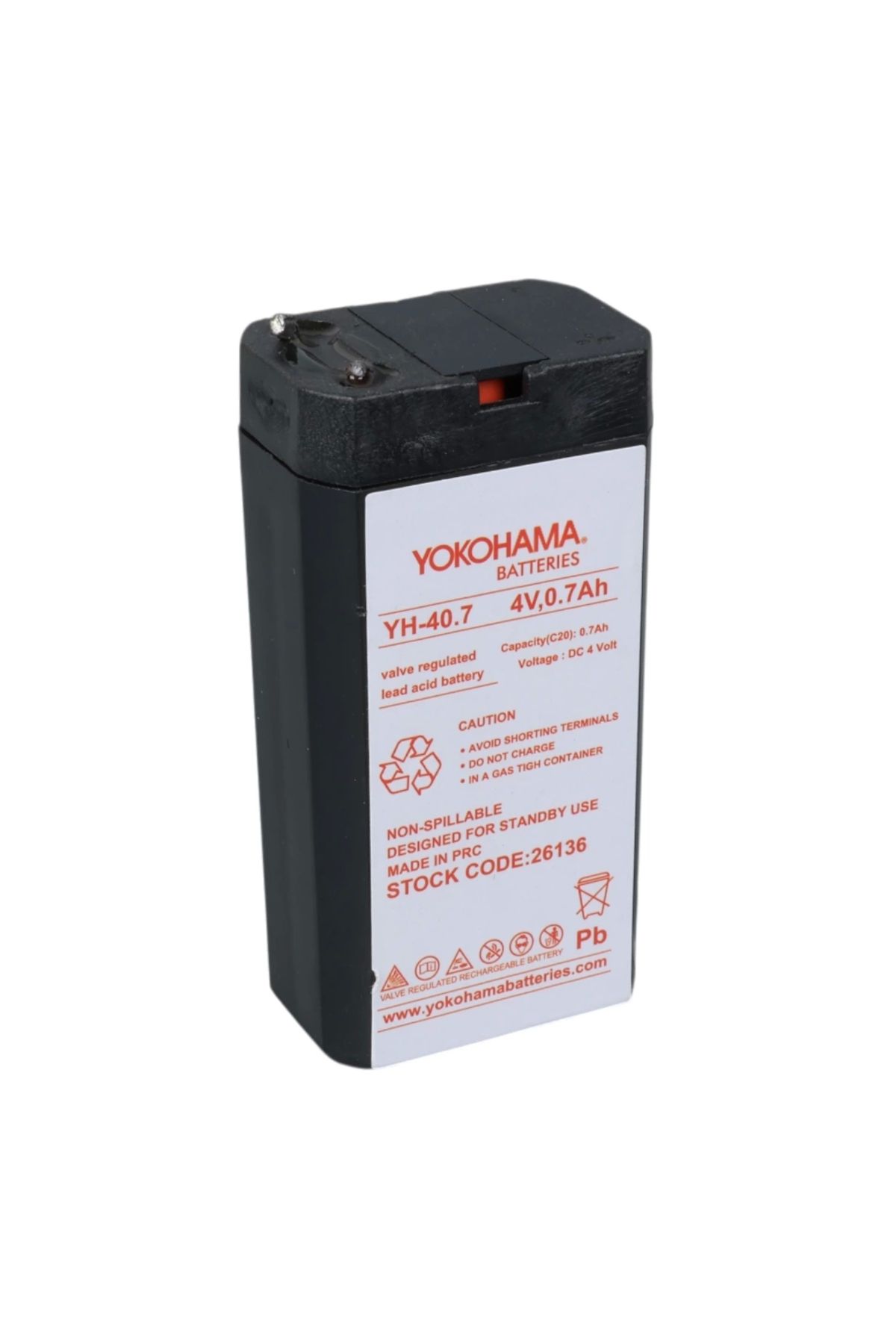 feminight Yokohama Yh-40.7 4 Volt - 0.7 Amper Kuru Akü (34x22x64 Mm)