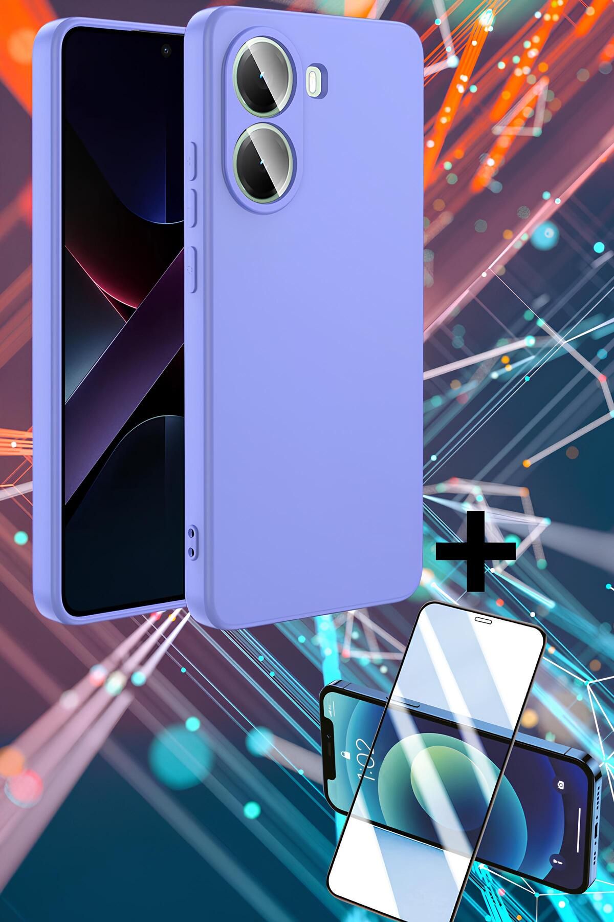 Hatreds Xiaomi Poco X7 Pro Kılıf İçi Kadife Kamera Koruma Çıkıntılı Lansman Kapak + Ekran Koruyucu