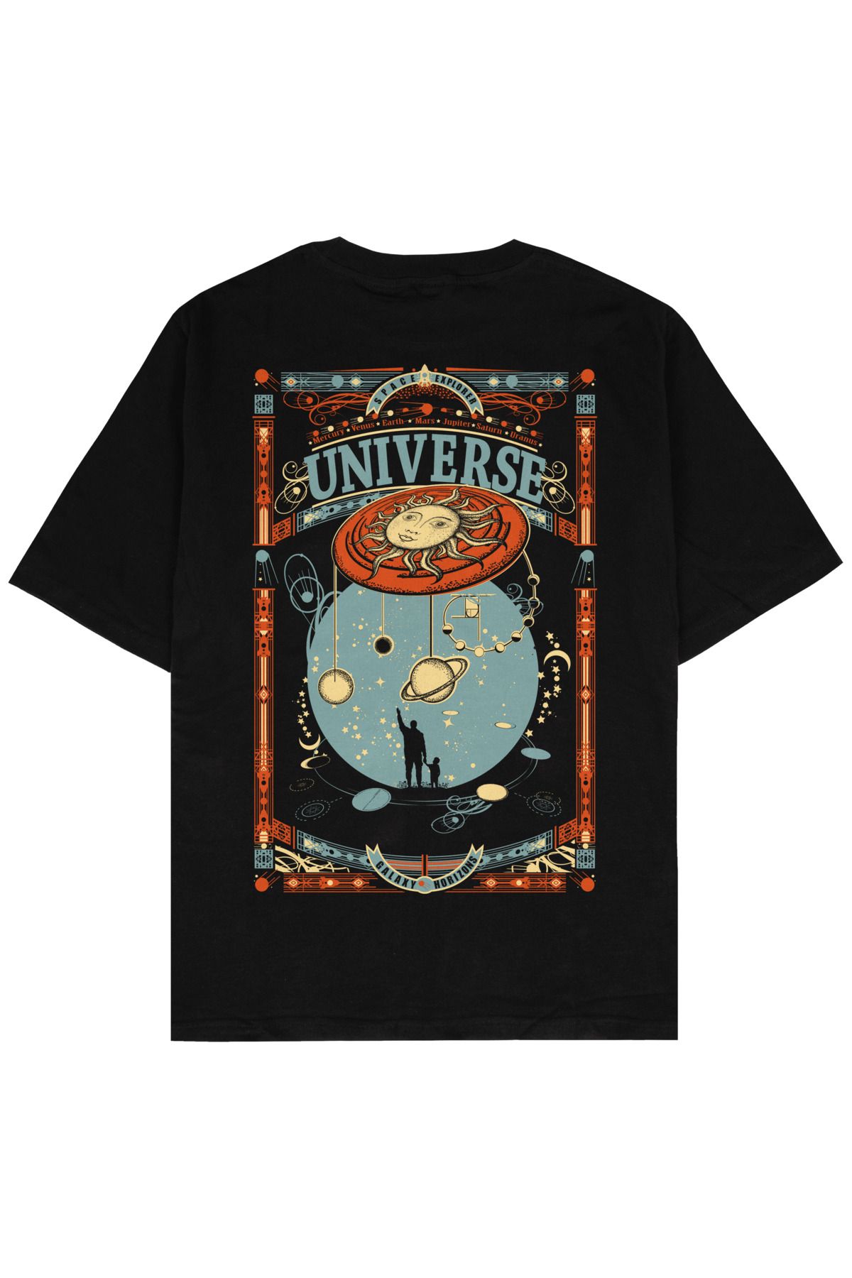Street301 Unisex Universe Baskılı Oversize T-Shirt