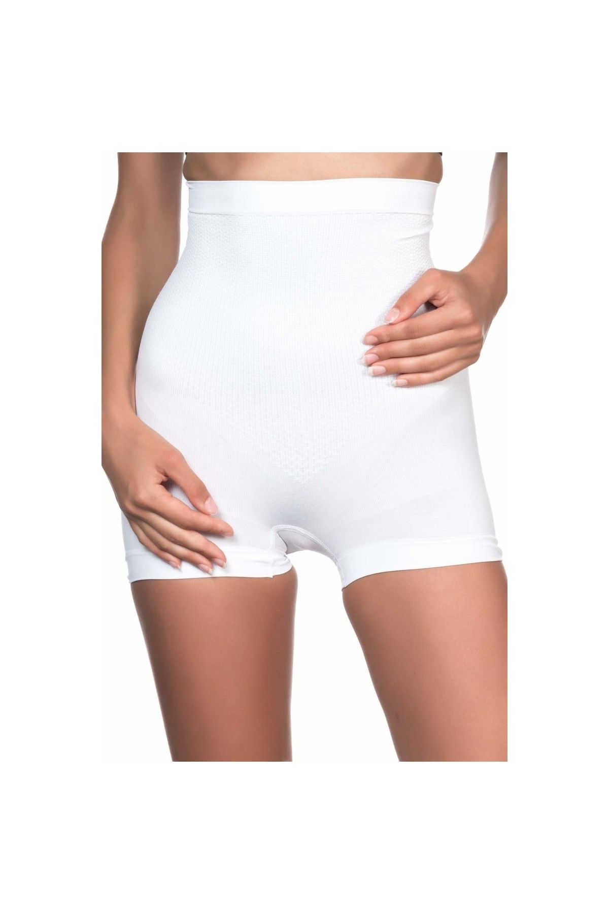 Marsilyan MODLİVE BEYAZ MI Emay 2055 Yüksek Bel Masajlı Boxer Korse