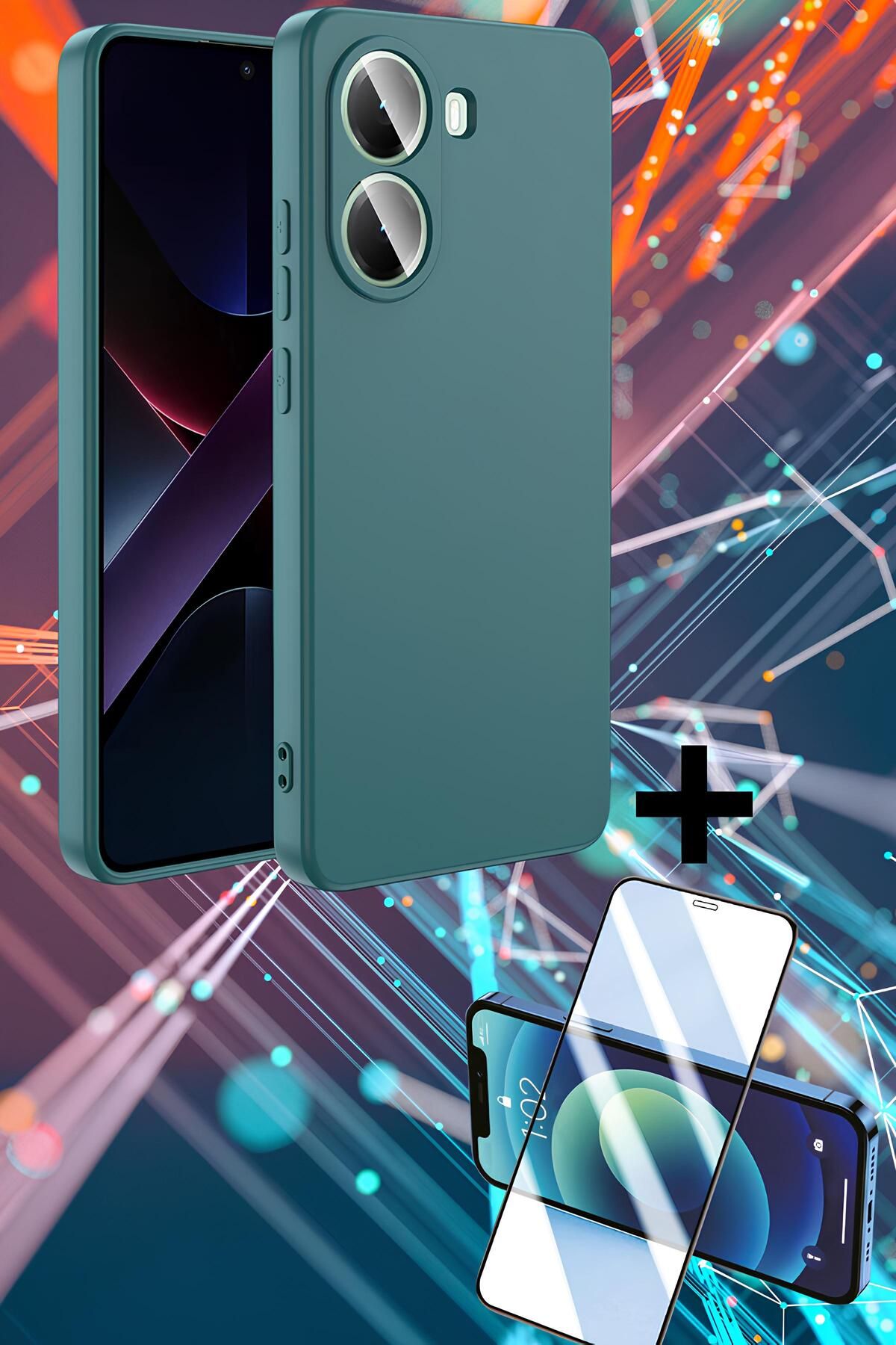 Hatreds Xiaomi Poco X7 Pro Kılıf İçi Kadife Kamera Koruma Çıkıntılı Lansman Kapak + Ekran Koruyucu