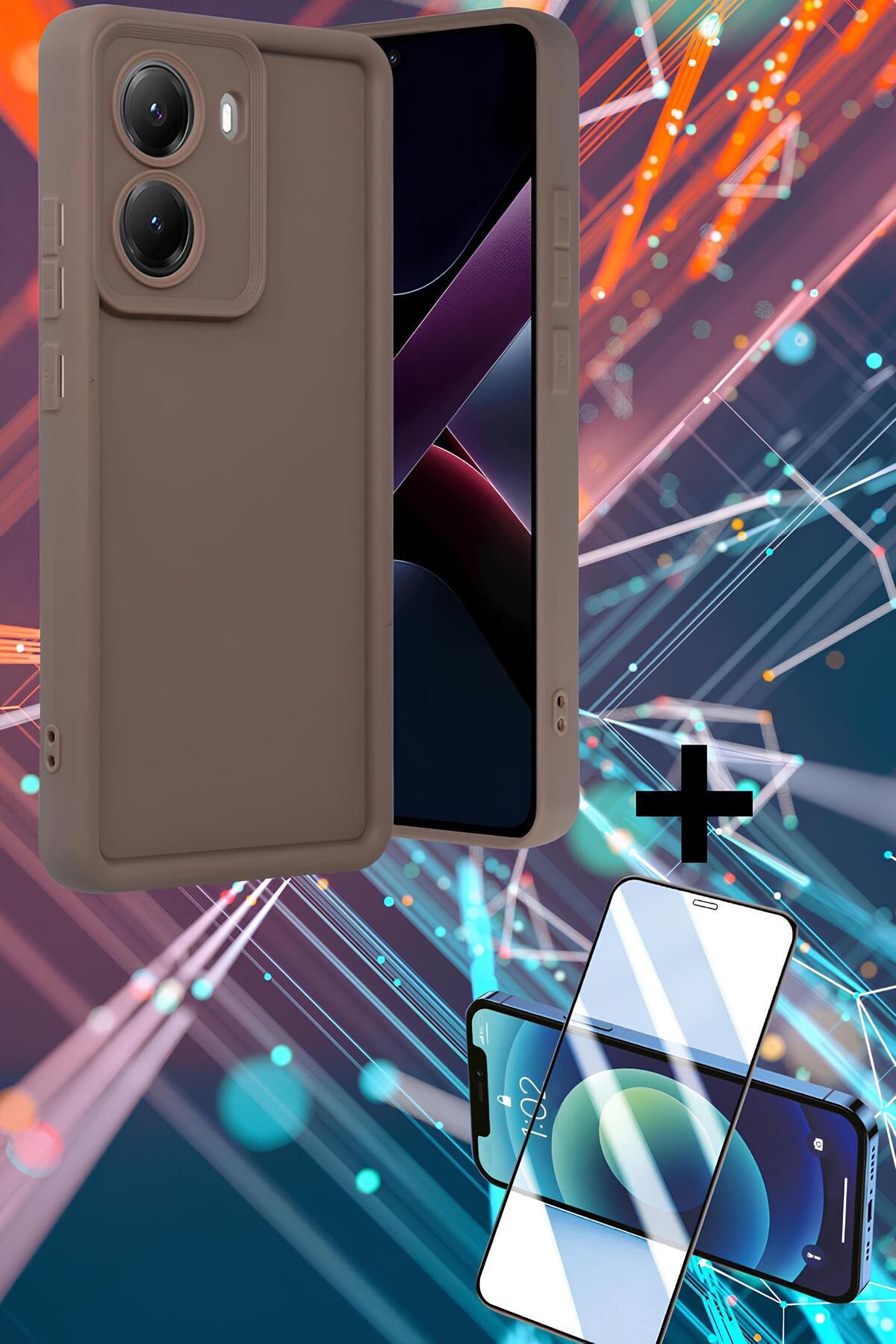 Hatreds Xiaomi Poco X7 Pro Kılıf Kenar Korumalı Kamera Koruma Çıkıntılı Soft Silikon Kapak + Ekran Koruyucu
