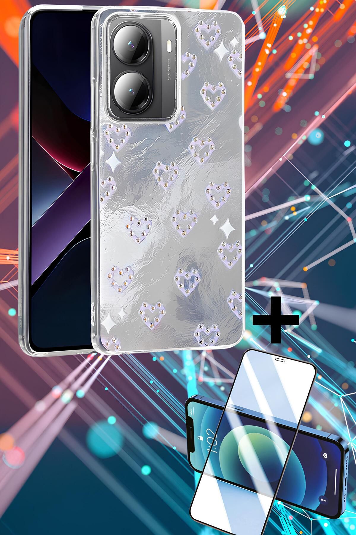 Hatreds Xiaomi Poco X7 Pro Kılıf Desenli Tasarımlı Kamera Koruma Çıkıntılı Korumalı Kapak + Ekran Koruyucu