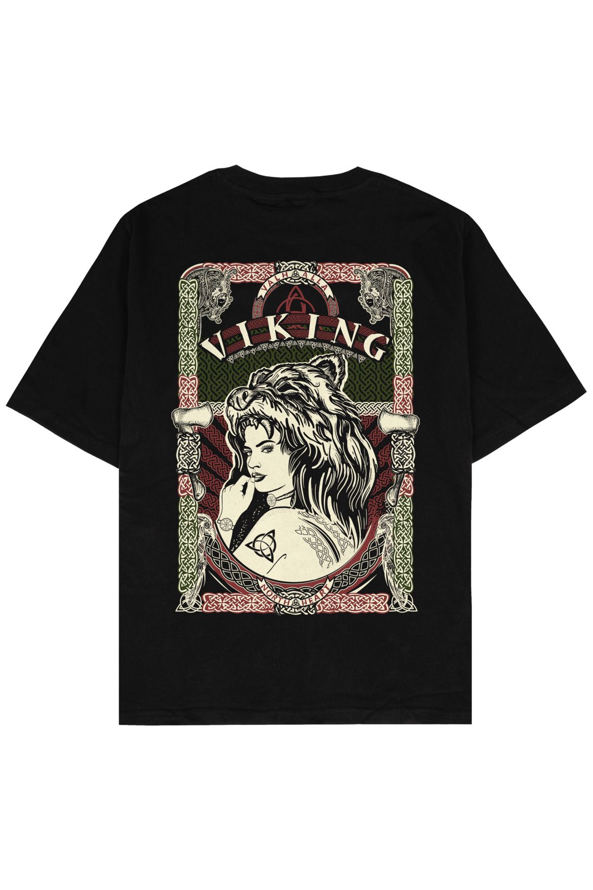 Street301 Unisex Viking Baskılı Oversize T-Shirt