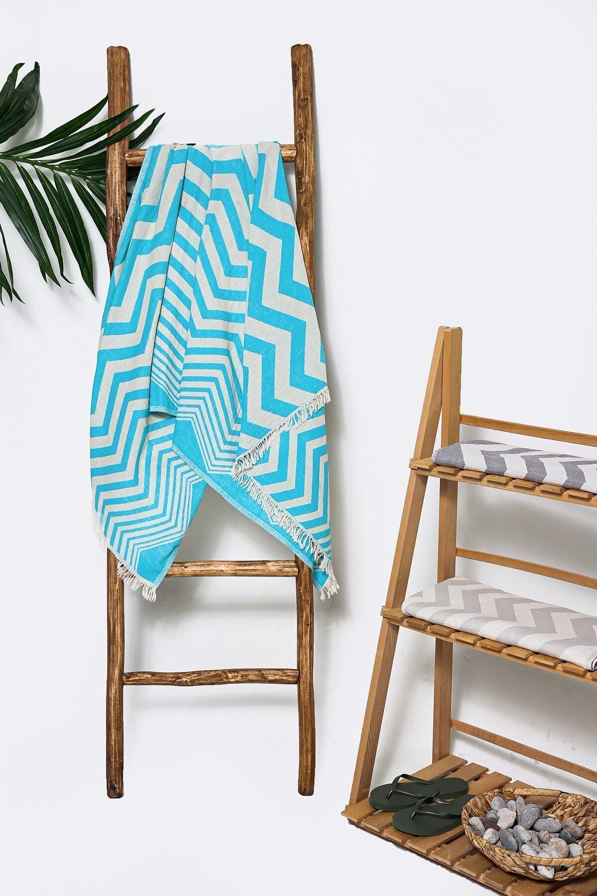 Stelo de Maro Weave %100 Pamuk Peştamal Turkuaz 100x180 Cm