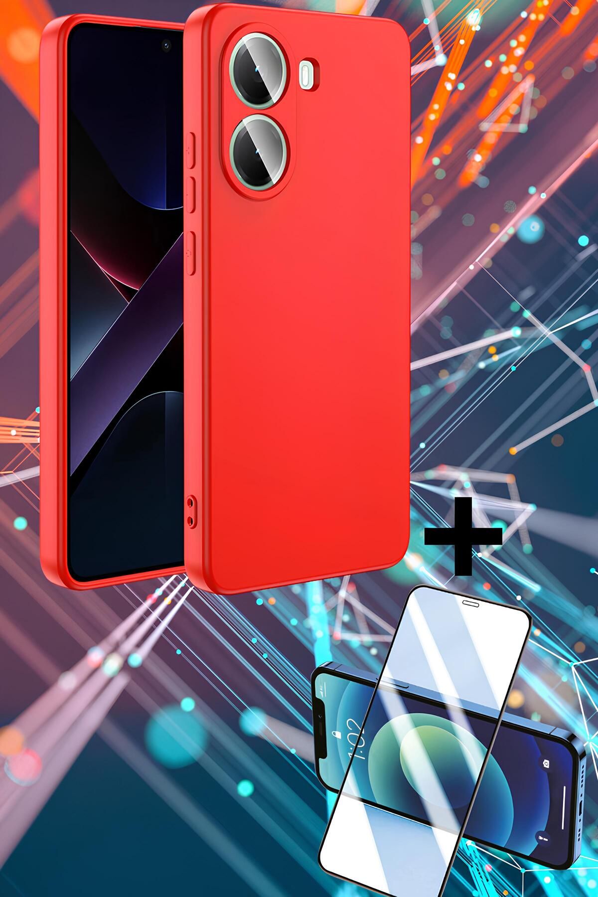 Hatreds Xiaomi Poco X7 Pro Kılıf İçi Kadife Kamera Koruma Çıkıntılı Lansman Kapak + Ekran Koruyucu