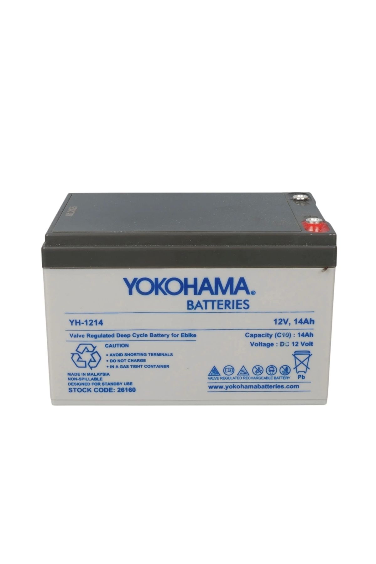 STOREMAX YOKOHAMA YH-1214 12 VOLT - 14 AMPER ELEKTRİKLİ BİSİKLET AKÜSÜ (150 X 95 X 98 MM) (5047)