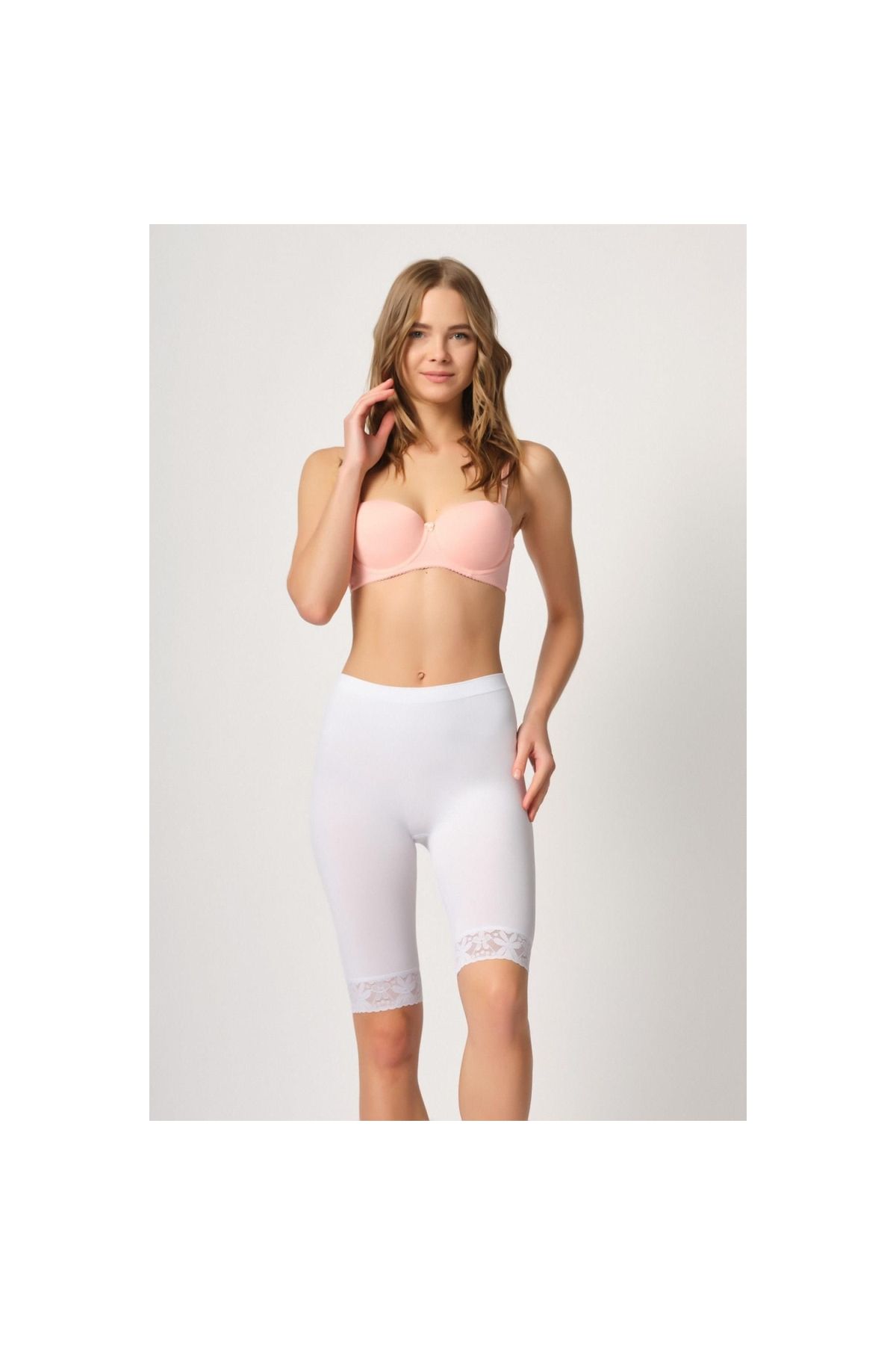 Marsilyan MODLİVE BEYAZ MI Emay 3004 Soft Uzun Paça Dantel Boxer