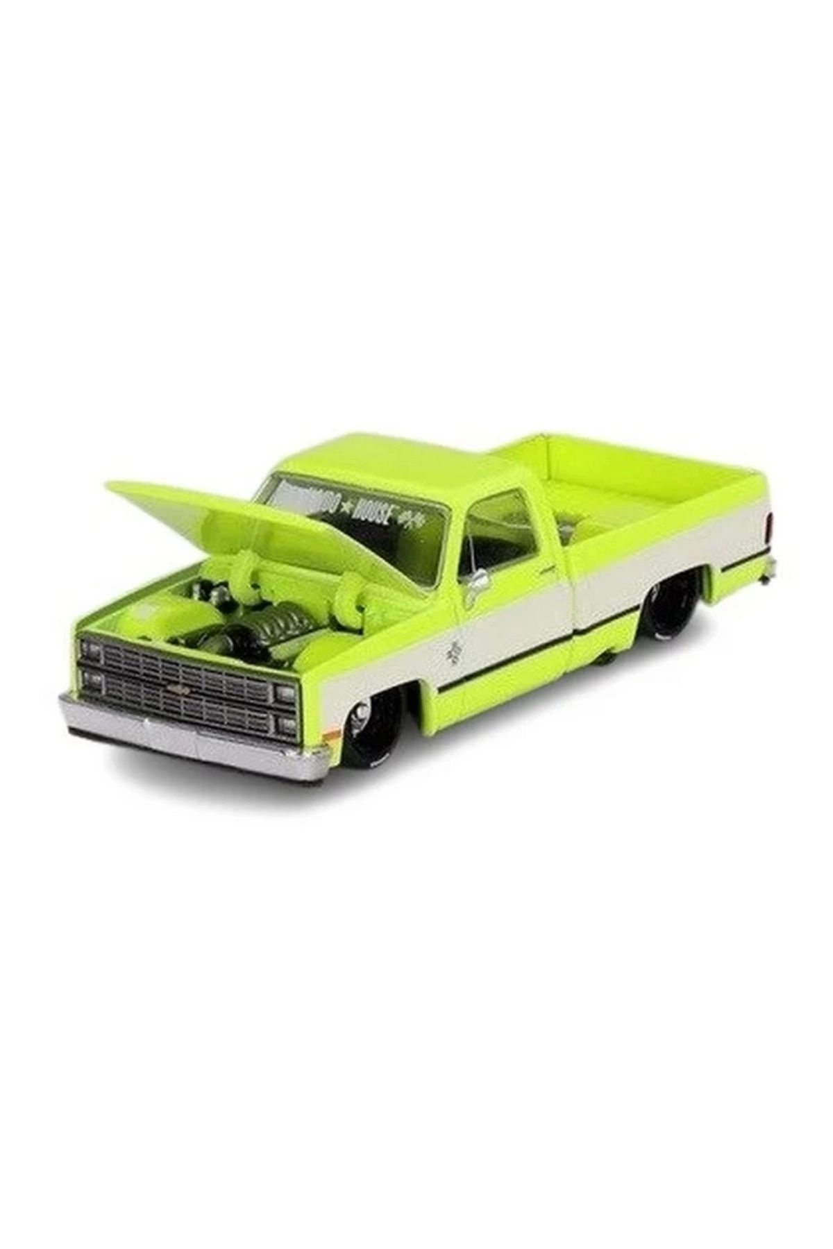 FTT SHOPPING MARKET Nessiworld Mini GT 1/64 Chevrolet Silverado KAIDO Flo Yellow V1