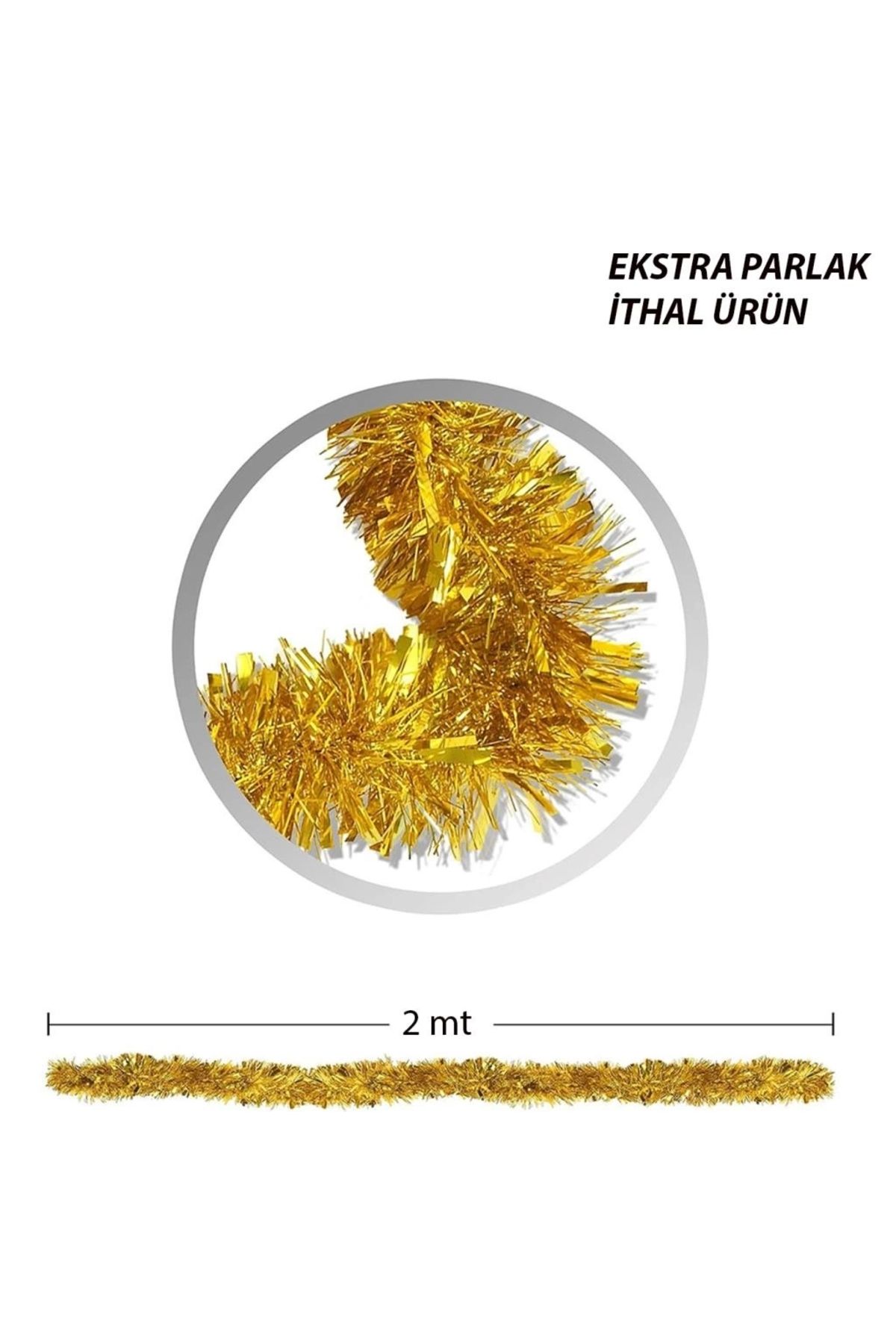 FTT SHOPPING MARKET Nessiworld Parti İçin Sim Süs 2 Metre Uzunluk 6 cm Genişlik Altın Renk İthal
