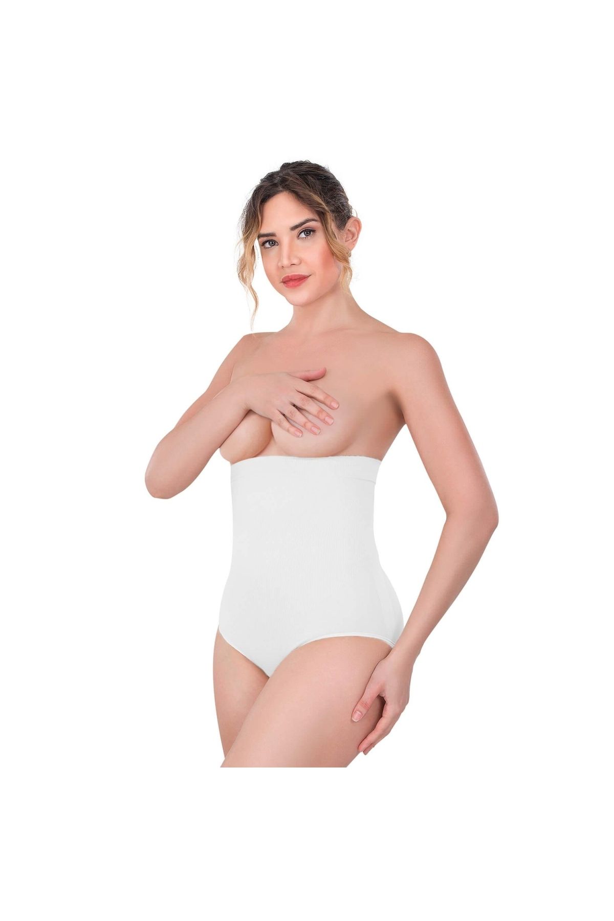 Marsilyan MODLİVE BEYAZ MI Emay 2080 Yüksek Bel Çıtçıtlı Slip Korse