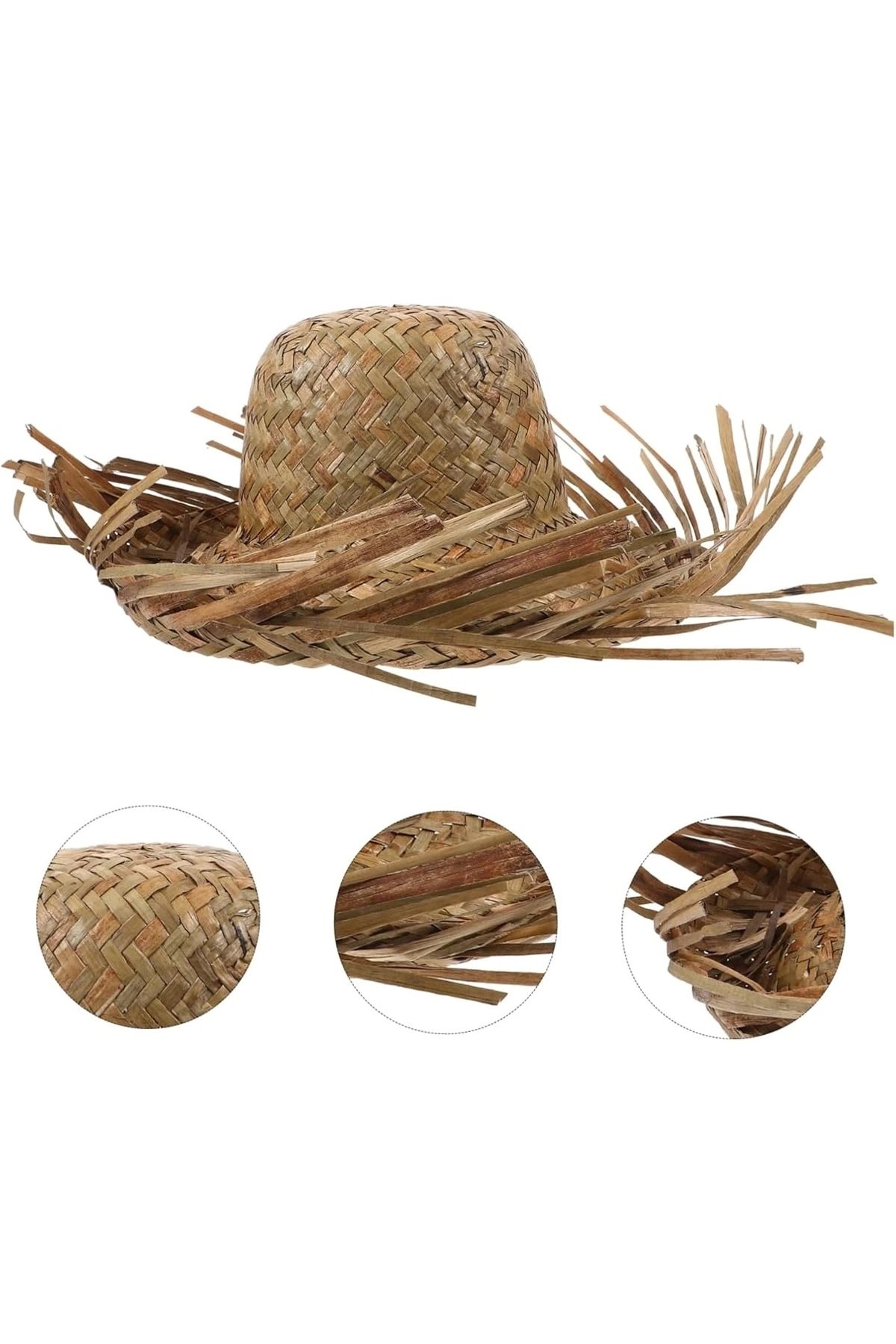 STOREMAX Tropikal Parti Naturel Hasır Hawaii Şapkası 13x36 cm (5047)