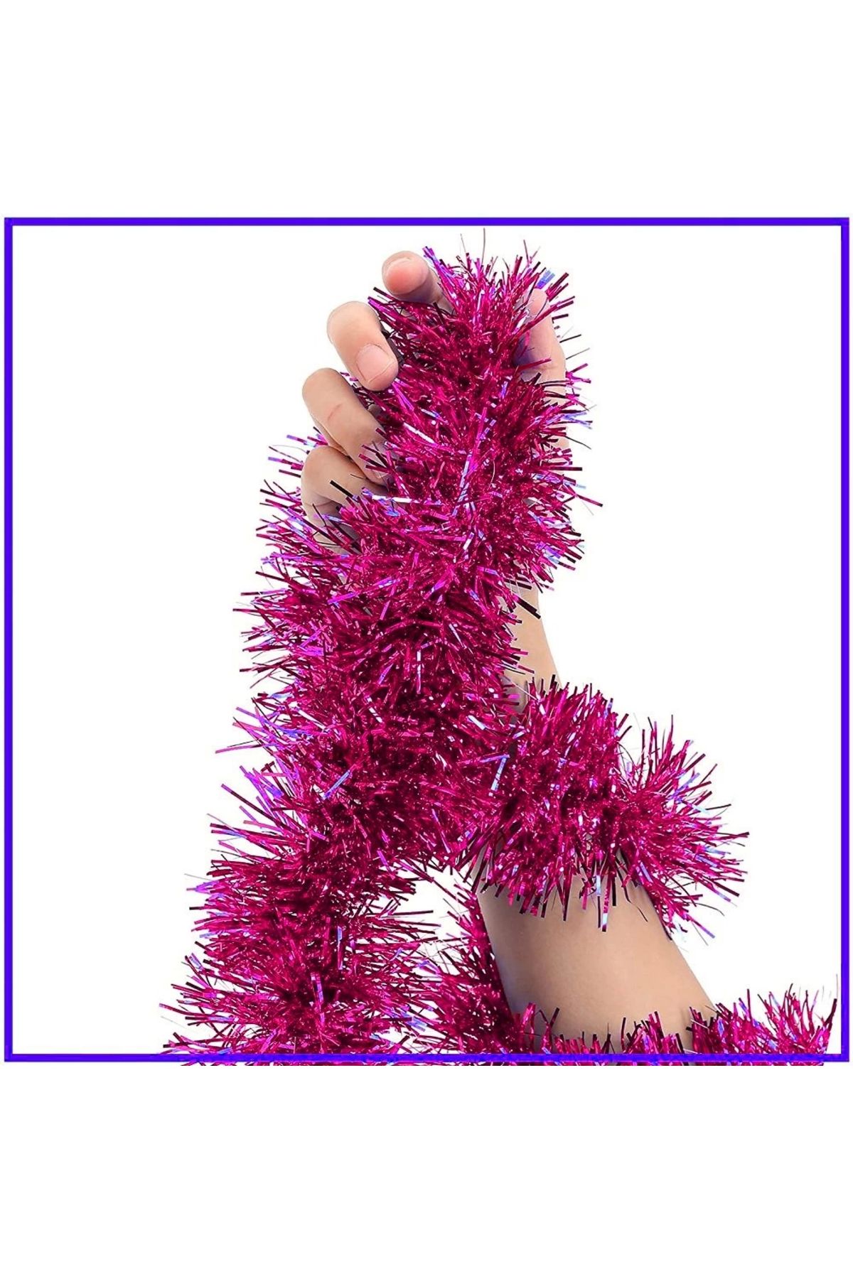 FTT SHOPPING MARKET Nessiworld Parti İçin Sim Süs 2 Metre Uzunluk 6 cm Genişlik Fuşya Renk İthal