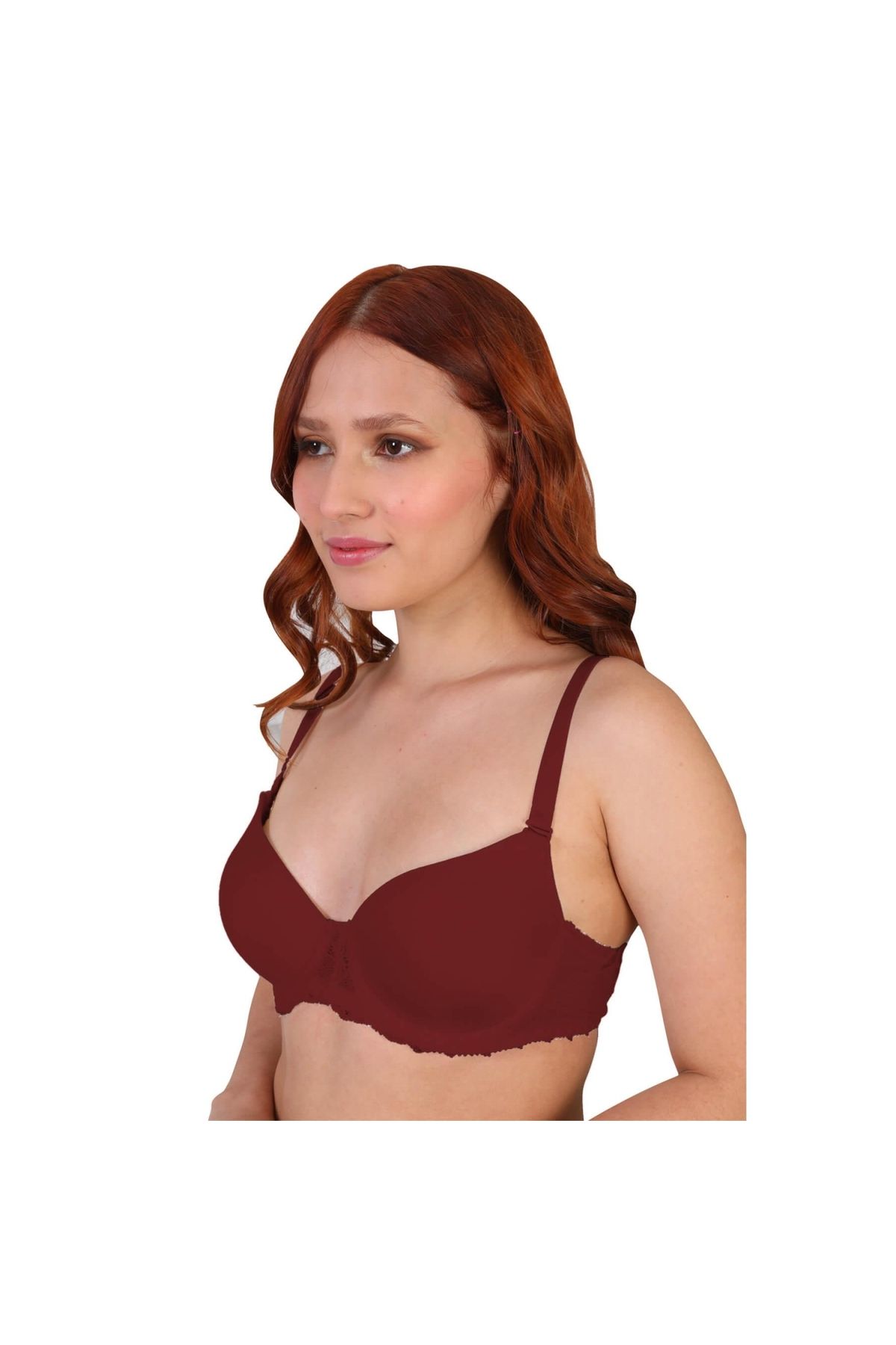Marsilyan MODLİVE BORDO MI 189C Pedli Dantelli Balenli Sütyen