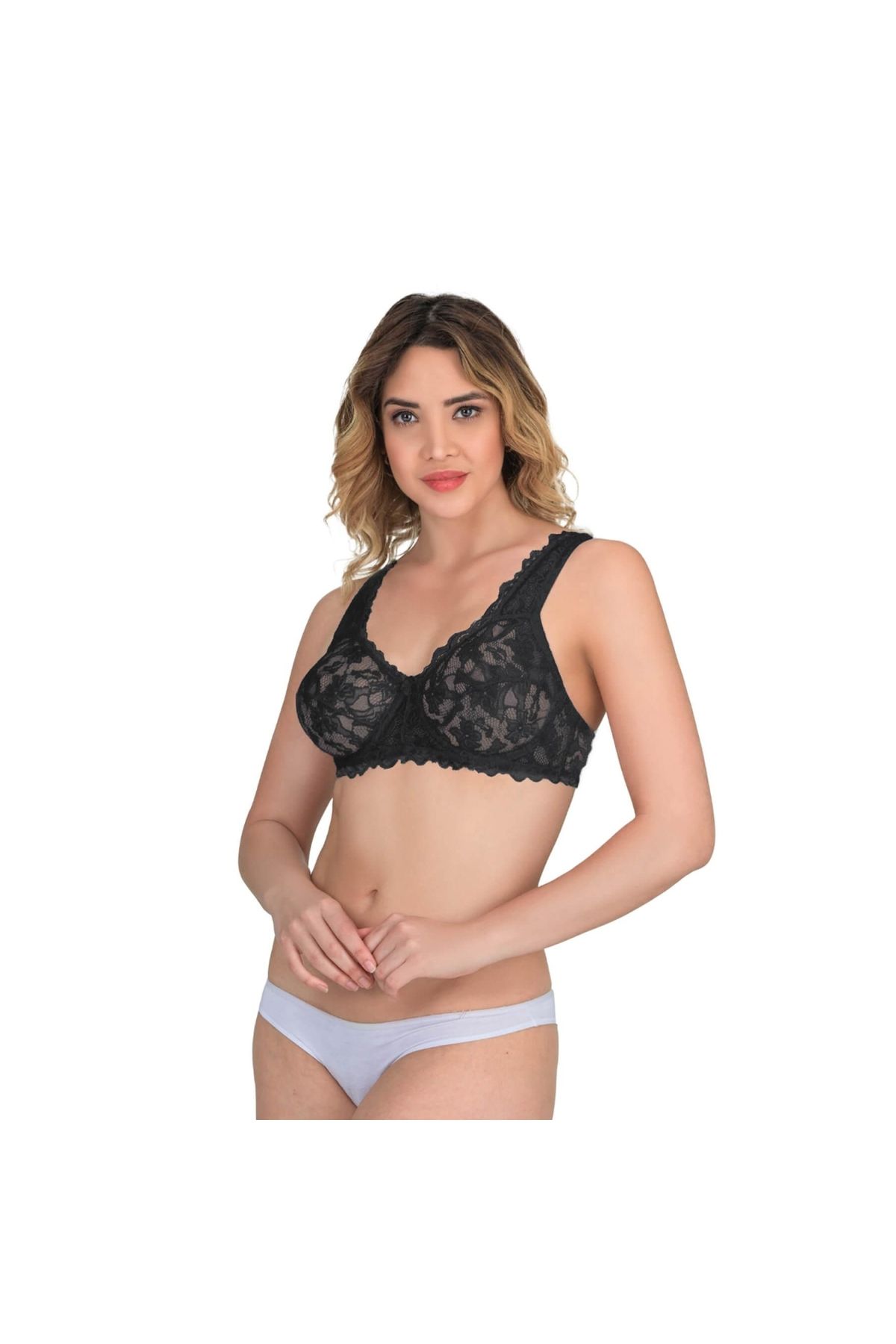 Marsilyan MODLİVE SİYAH MI Emay 178 B Balenli Dantelli Sütyen
